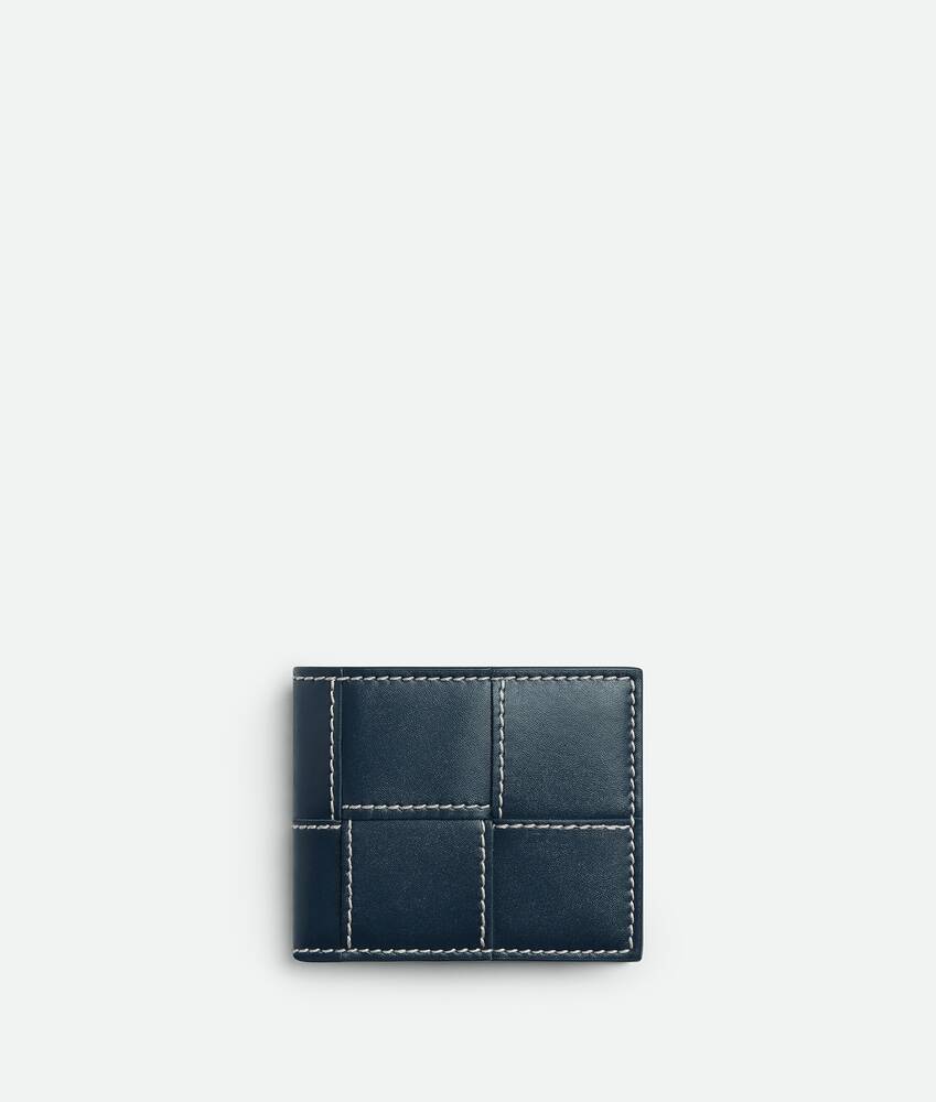 Bottega Veneta® Men's Cassette Bi-Fold Wallet in Deep blue/natural 