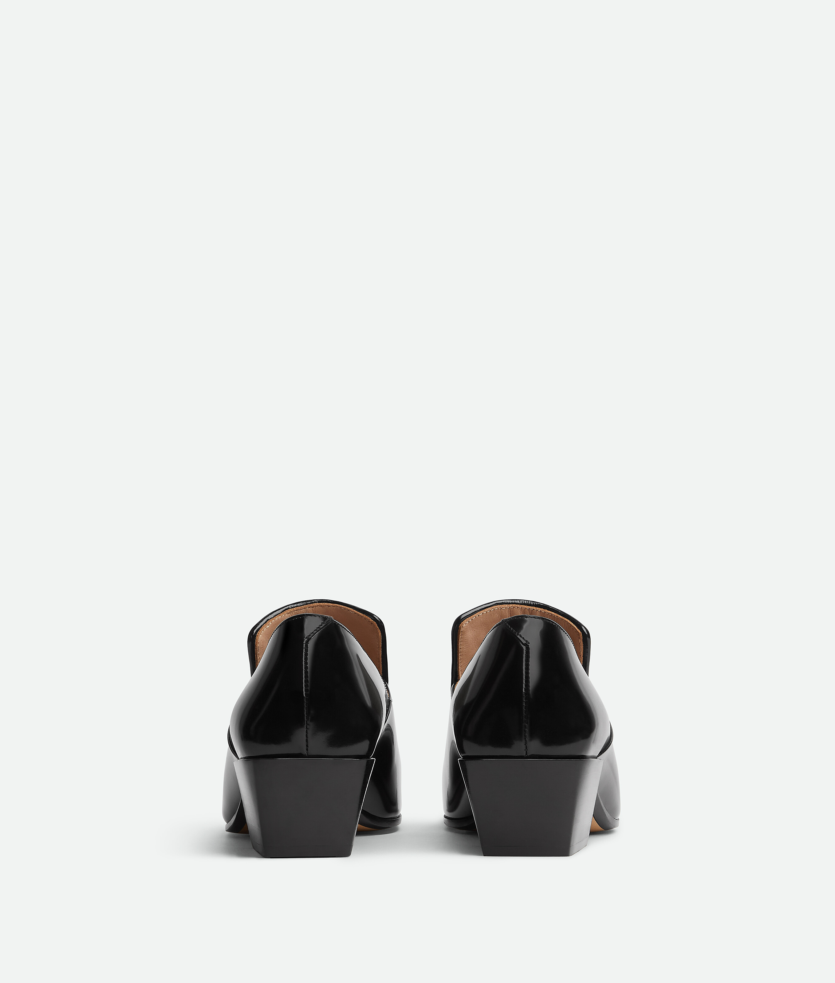 Bottega Veneta Leather Ventura Heeled Loafers 40 In Black