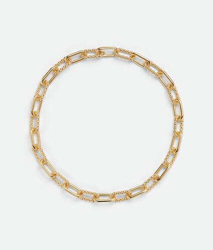 18 Kt Gold Plated Chainlink Bracelet in Gold - Bottega Veneta