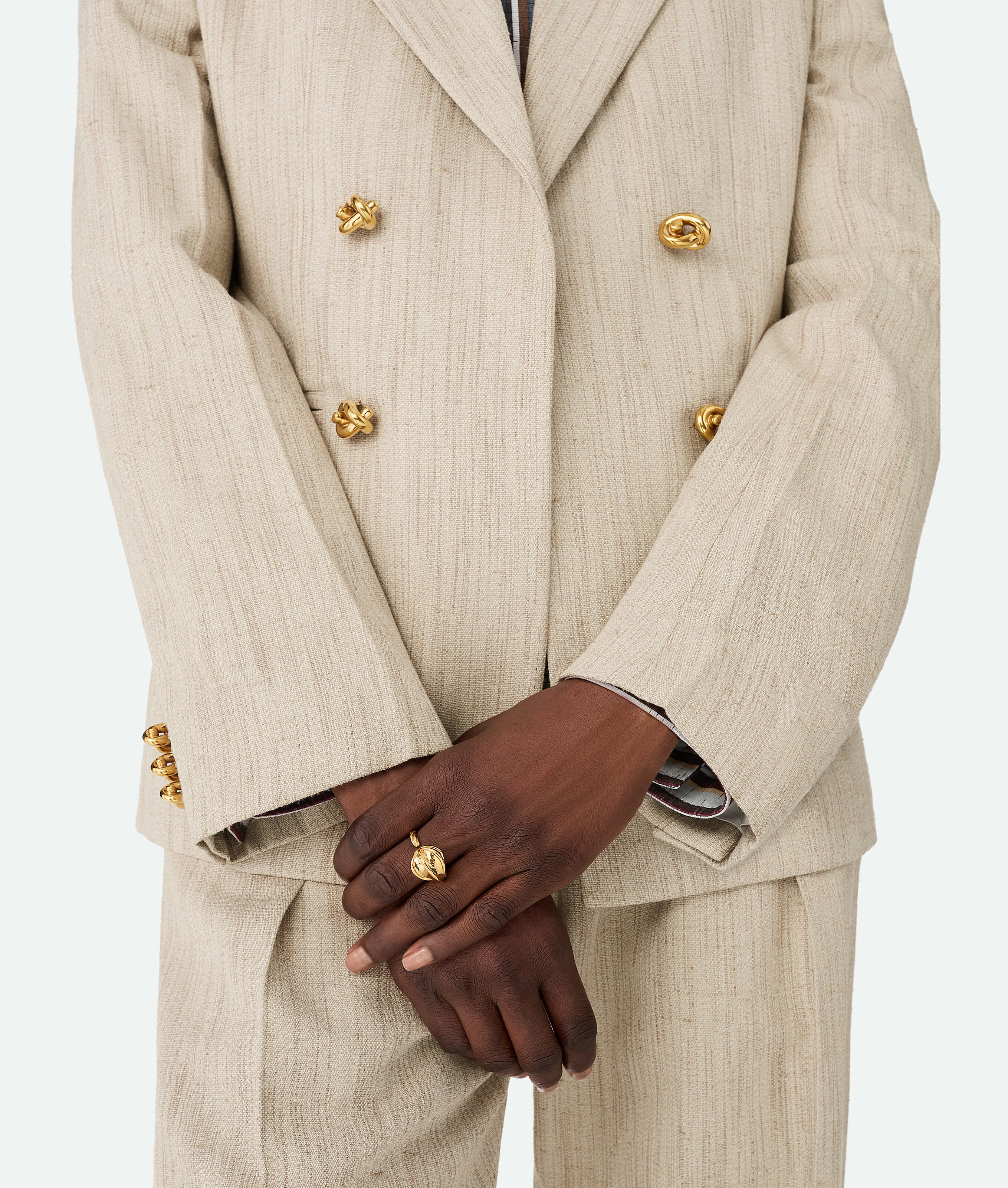 Bottega Veneta Drop Ring - Yellow Gold - Woman - L-½