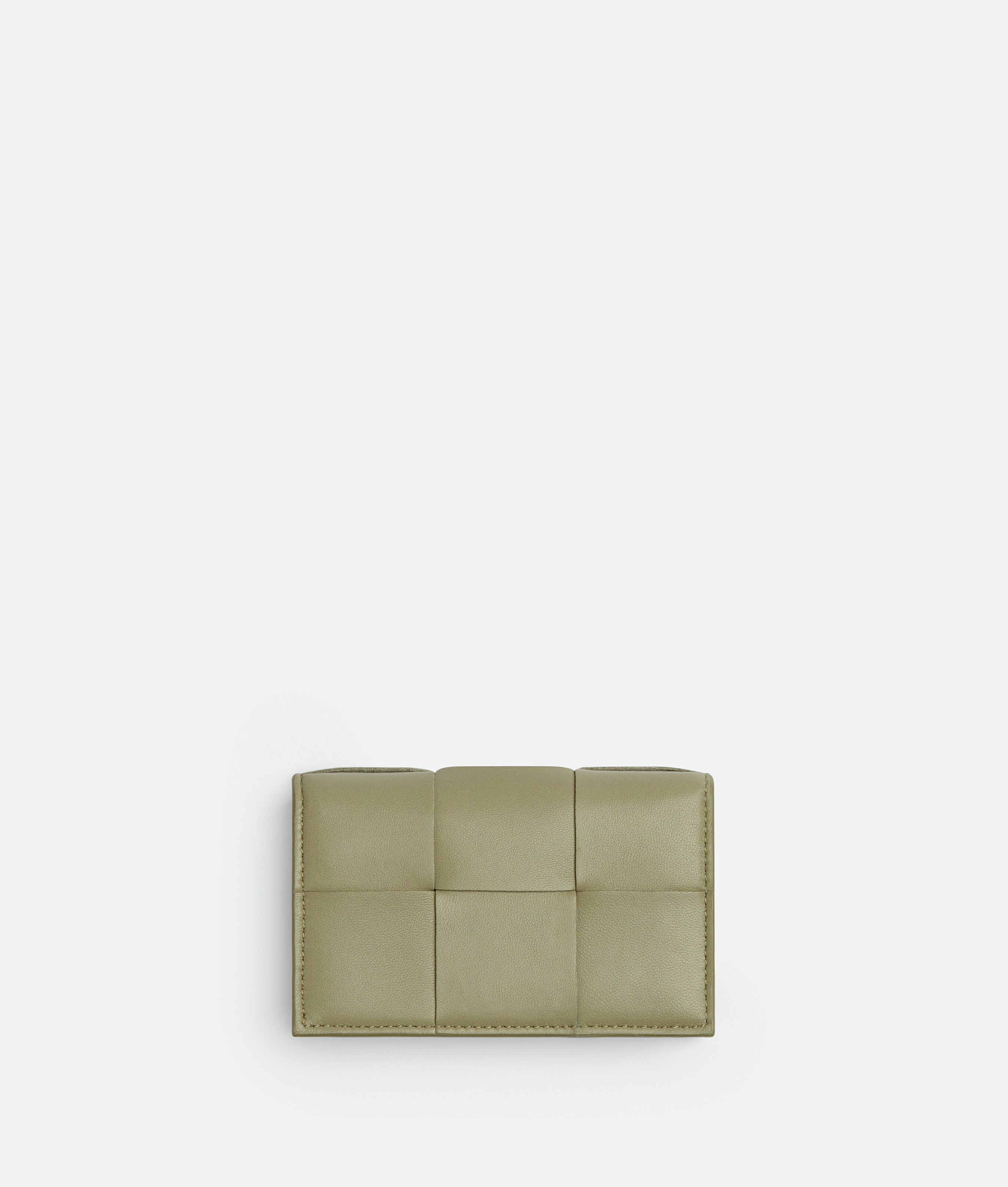 Shop Bottega Veneta Cassette Business Card Case In Green