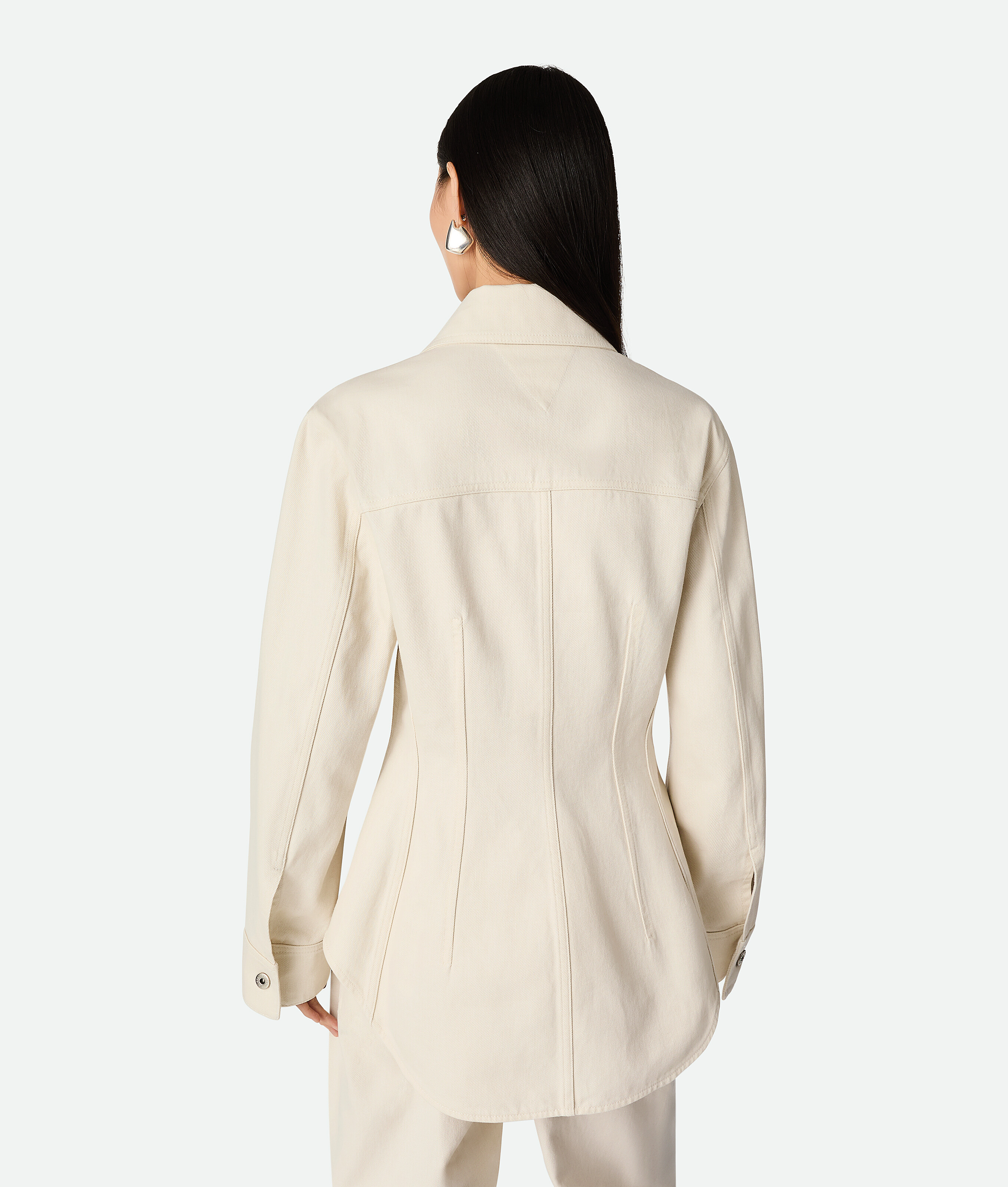 Bottega Veneta Buntes Jeanshemd In Pale Meringue