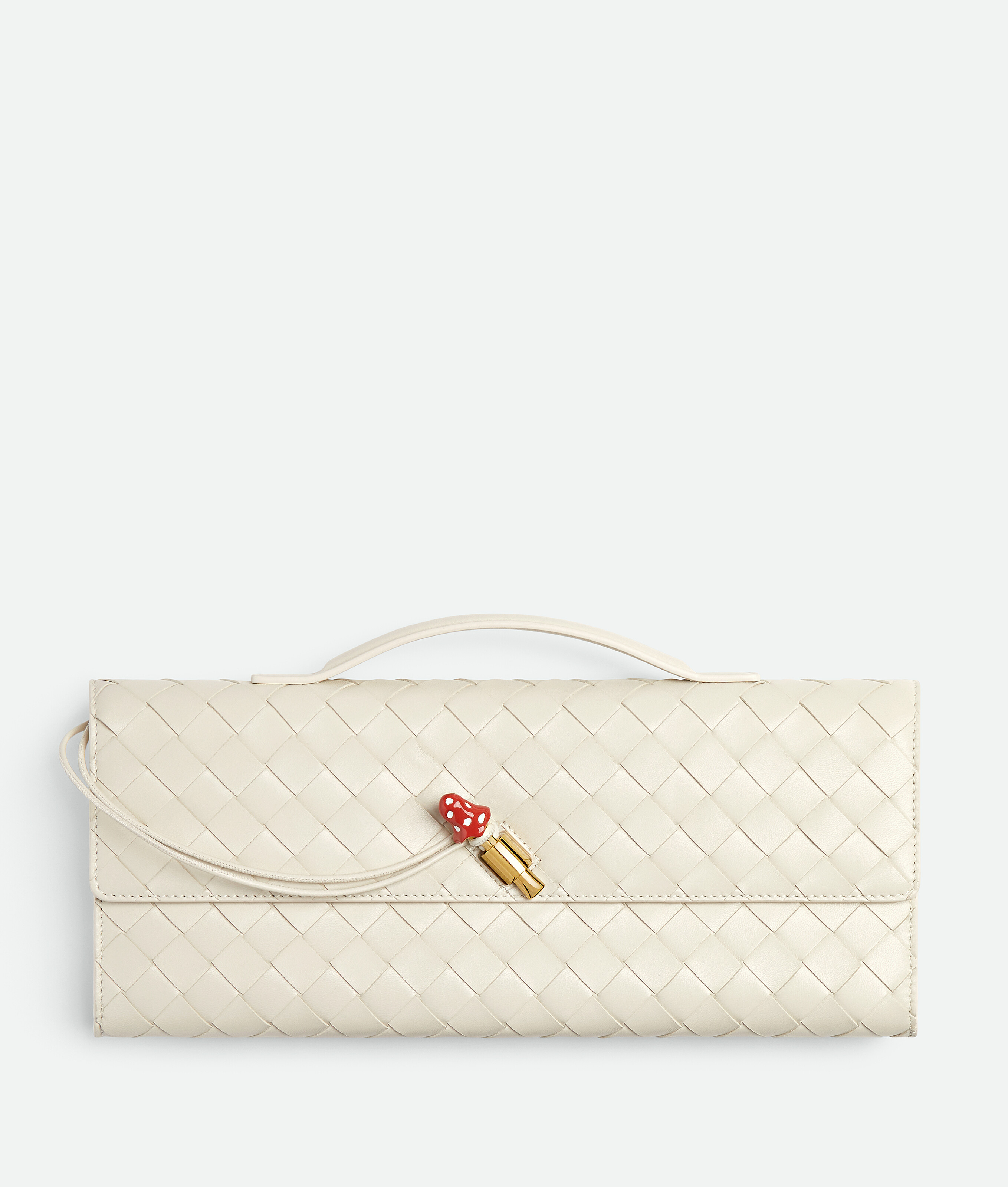 Bottega Veneta Andiamo Clutch In Gray