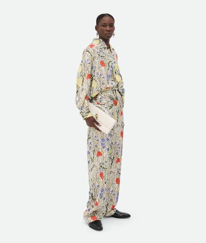 Conjunto de Pijama em Seda e Viscose Flower
