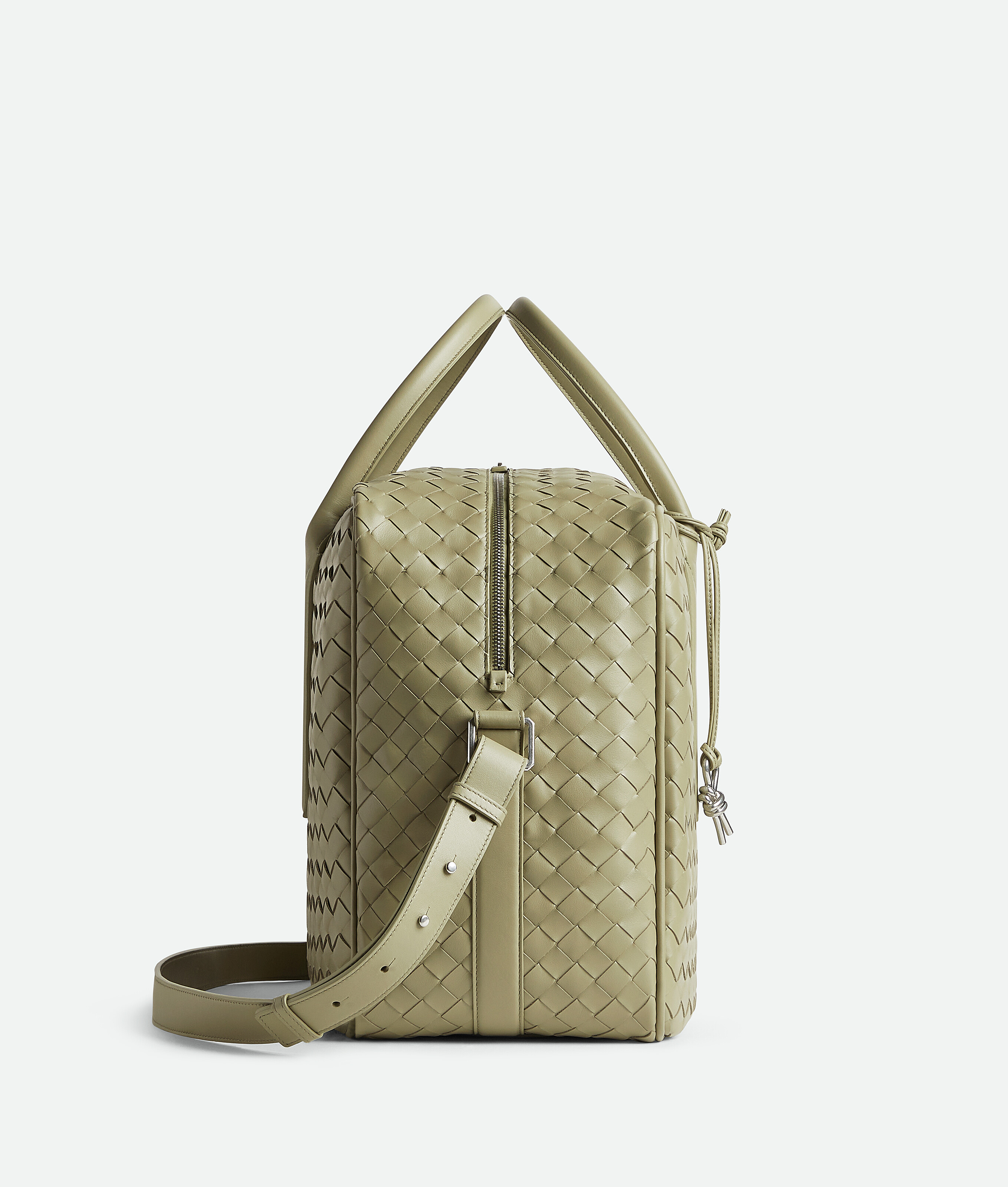 Shop Bottega Veneta Getaway Medium Weekender In Travertine