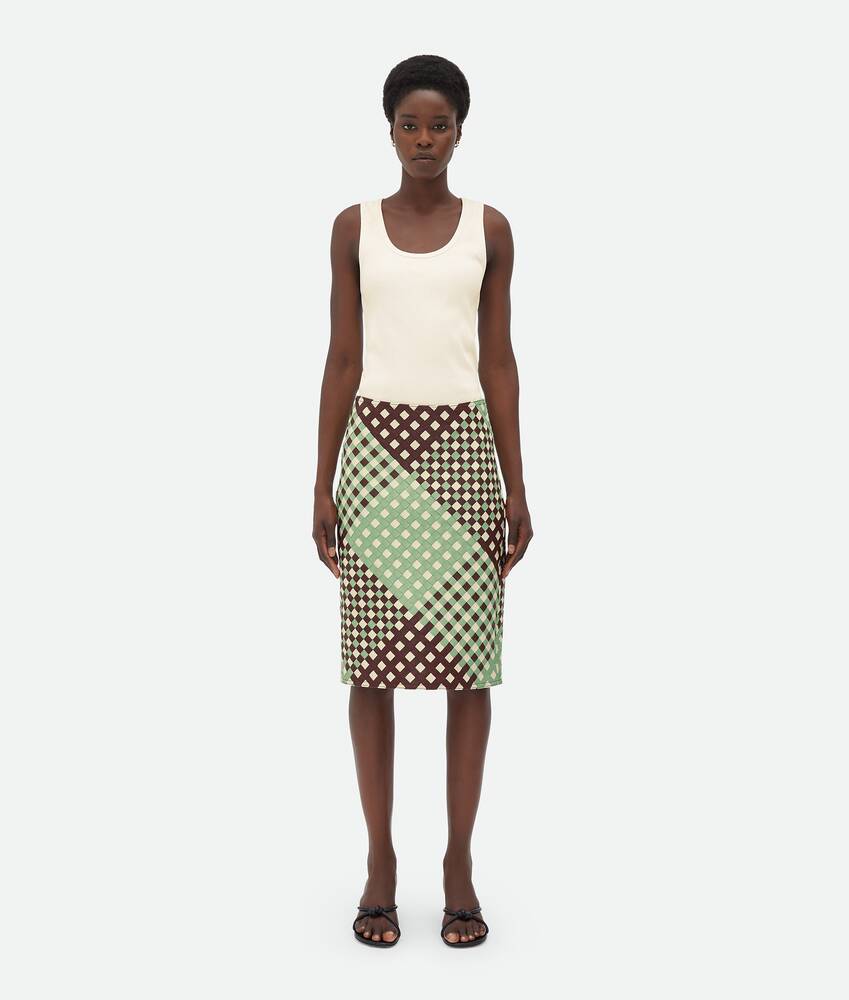 Display a large version of the product image 1 - Tricolour Intrecciato Leather Skirt