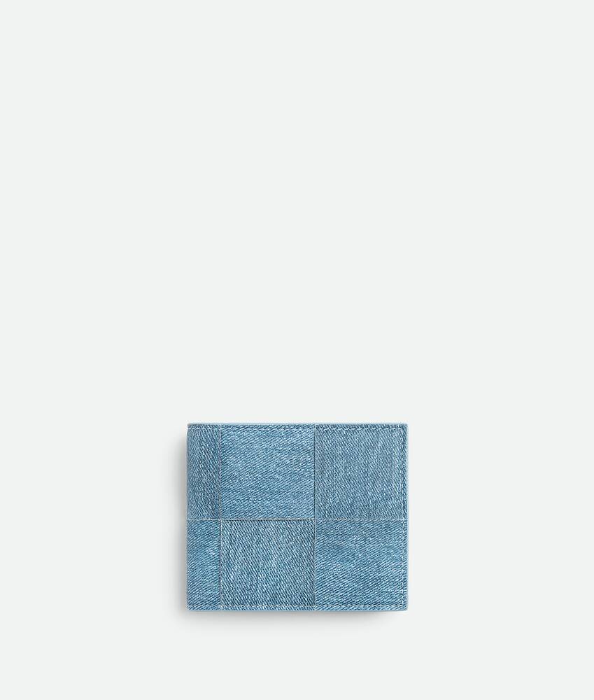 ブルー メランジェ/アイスカセット 二つ折りウォレット| Bottega 