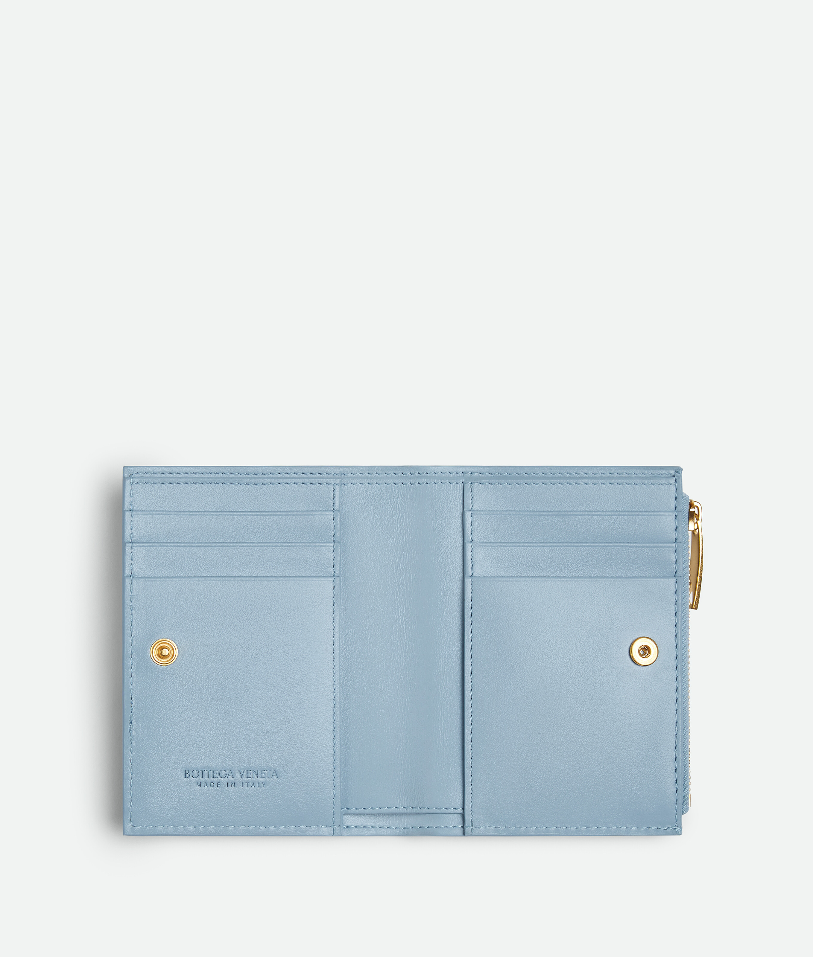 Shop Bottega Veneta Intrecciato Diagonal Small Bi-fold Wallet In Blue