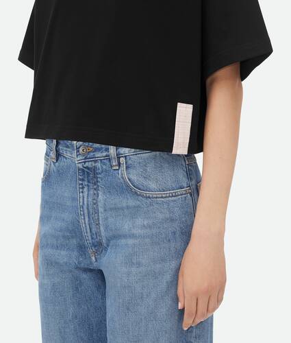 T-shirt cropped en jersey de coton pima