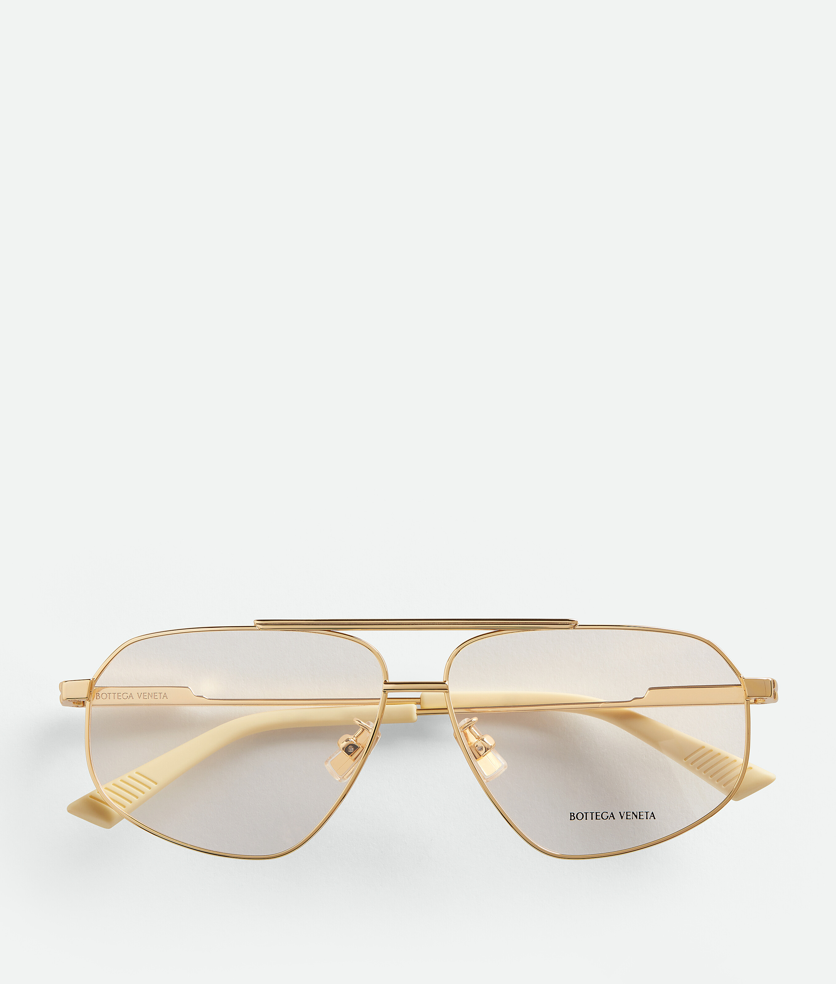 Bottega Veneta Classic Metal Aviator Eyeglasses - Gold - - Metal