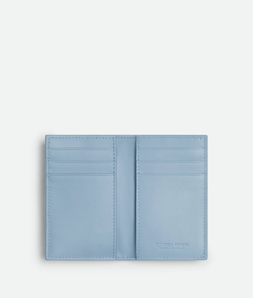 Bottega Veneta Men s Cassette Flap Card Case in Blue melange ice. Shop online now