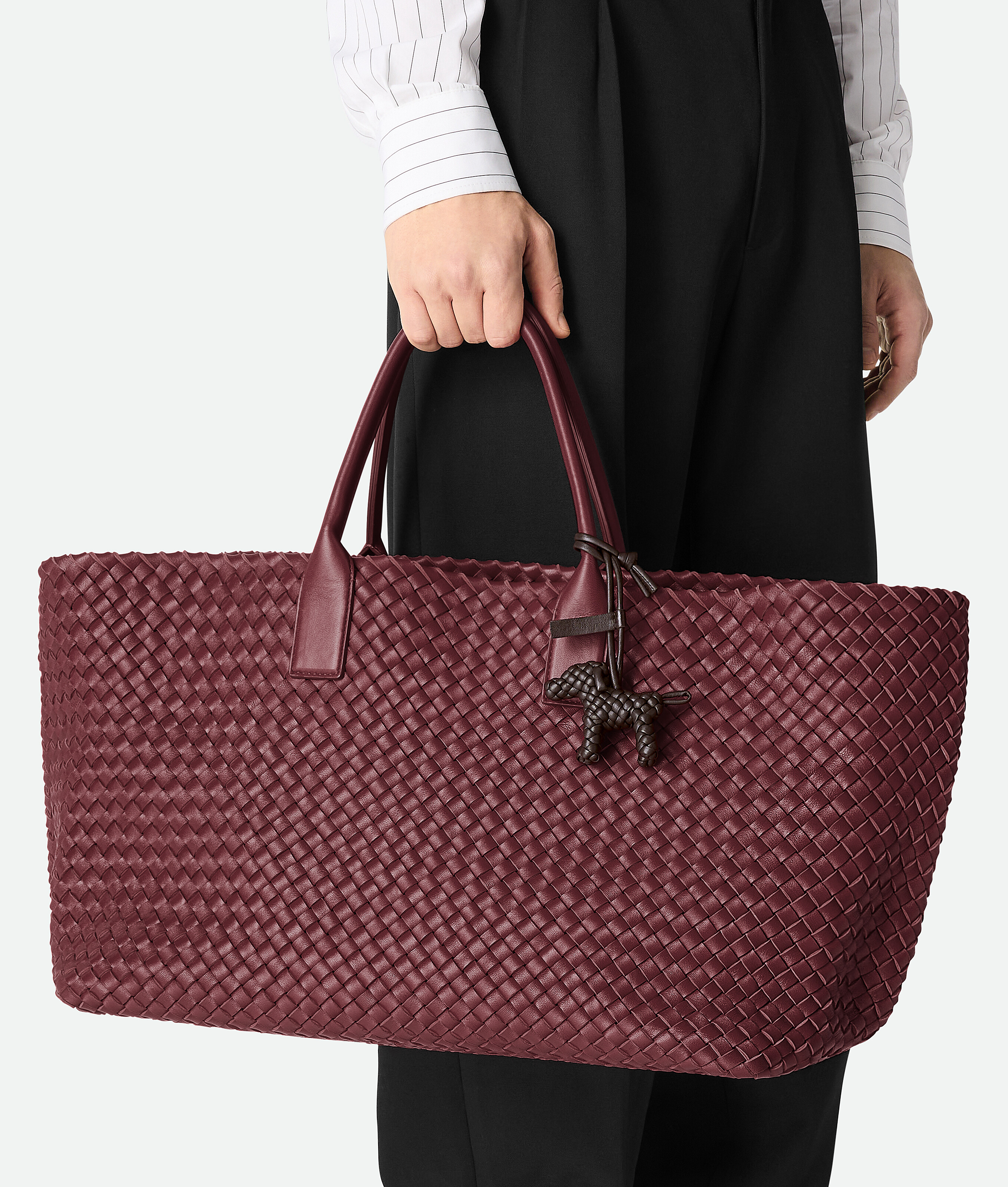 Bottega Veneta Lambskin Woven Dog Charm