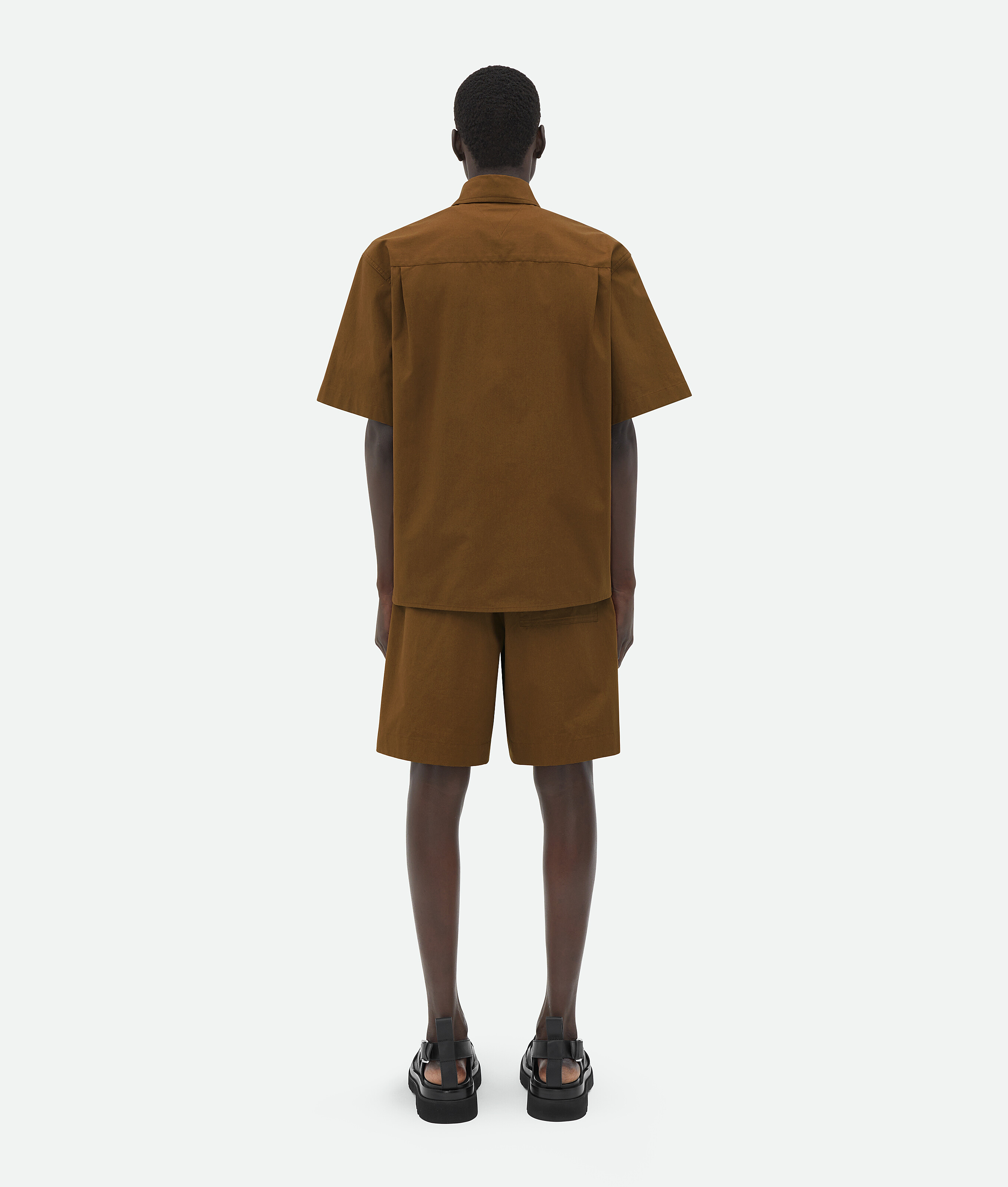 Shop Bottega Veneta Cotton Shorts In Brown