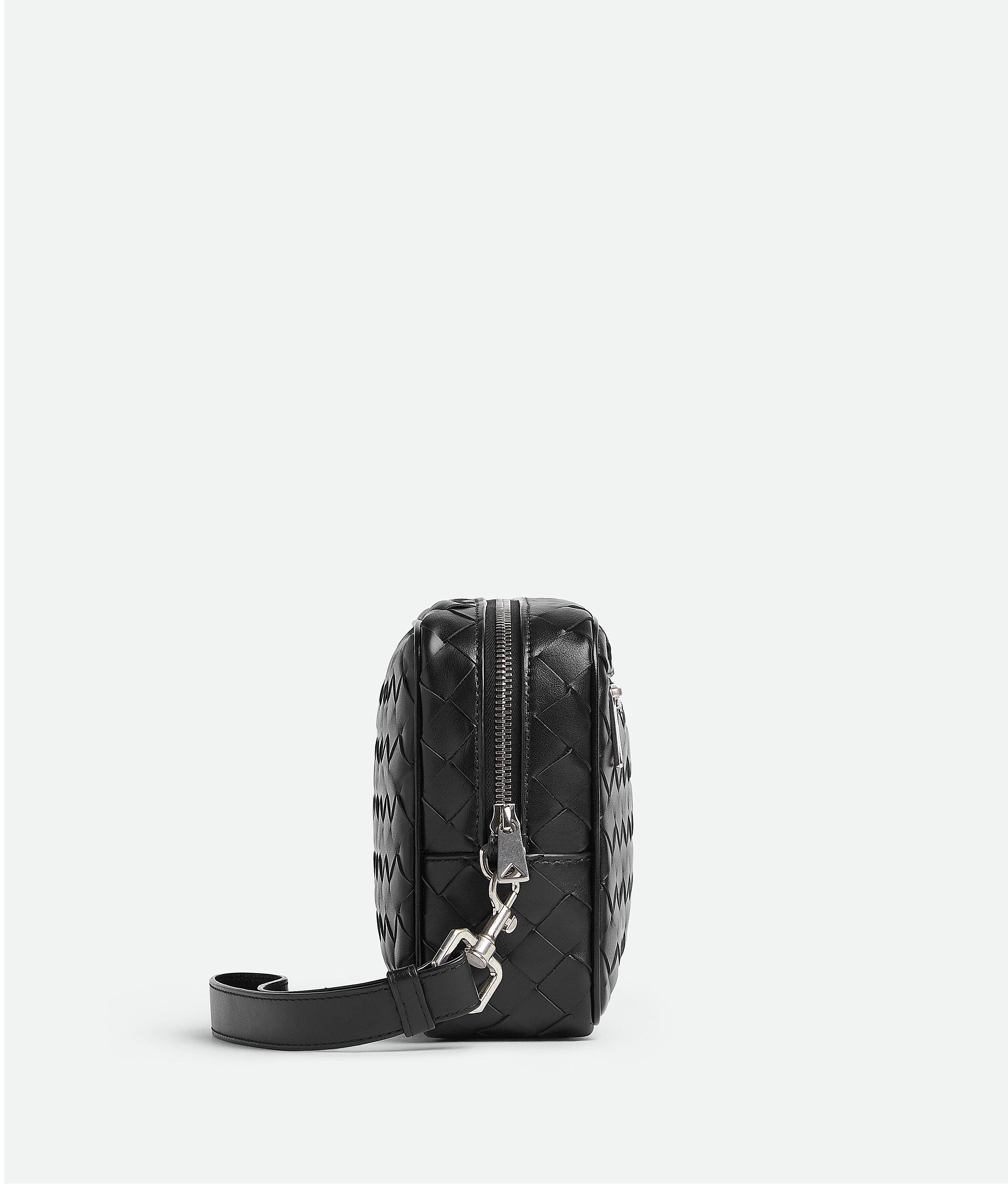 Shop Bottega Veneta Intrecciato Pouch With Wristlet In Black