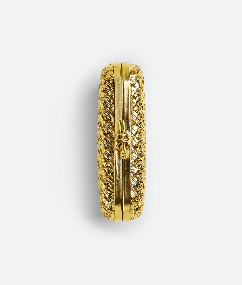 Knot Metallic Intreccio Clutch Gold