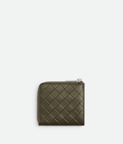 Intrecciato Stamp Square Zip Around Wallet