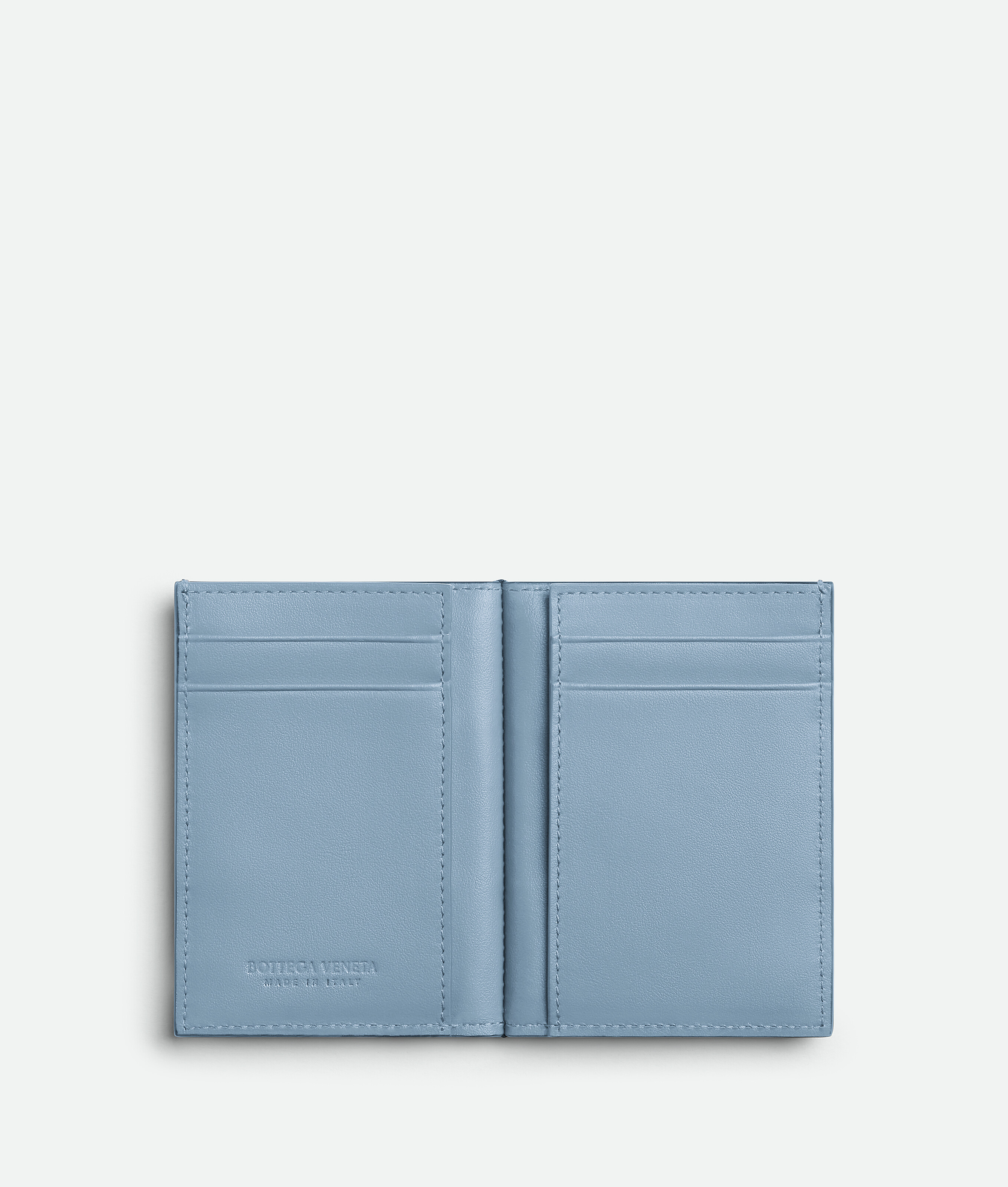 Shop Bottega Veneta Cassette Slim Flap Card Case In Grey
