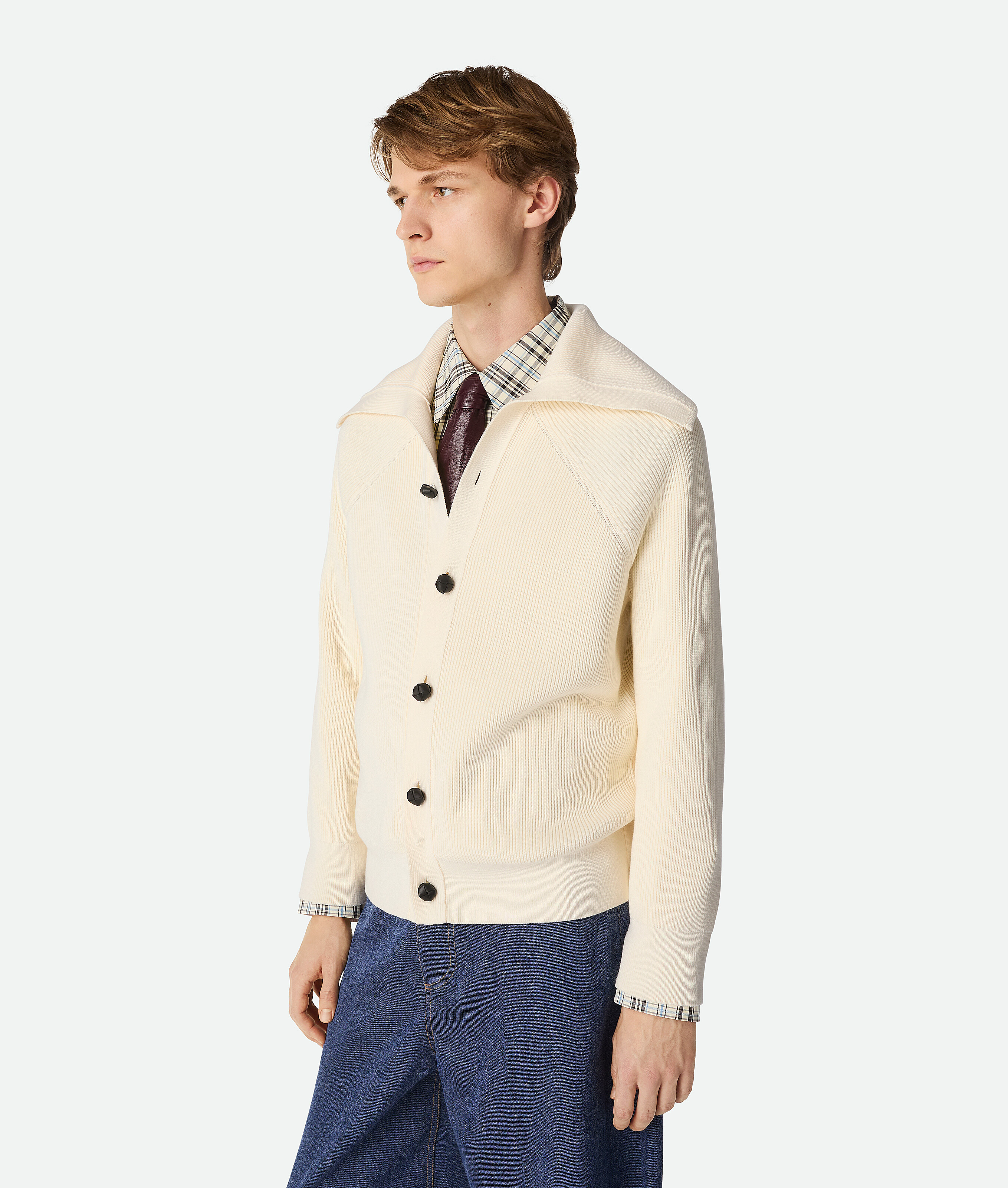 BOTTEGA VENETA COTTON ENGLISH RIB CARDIGAN