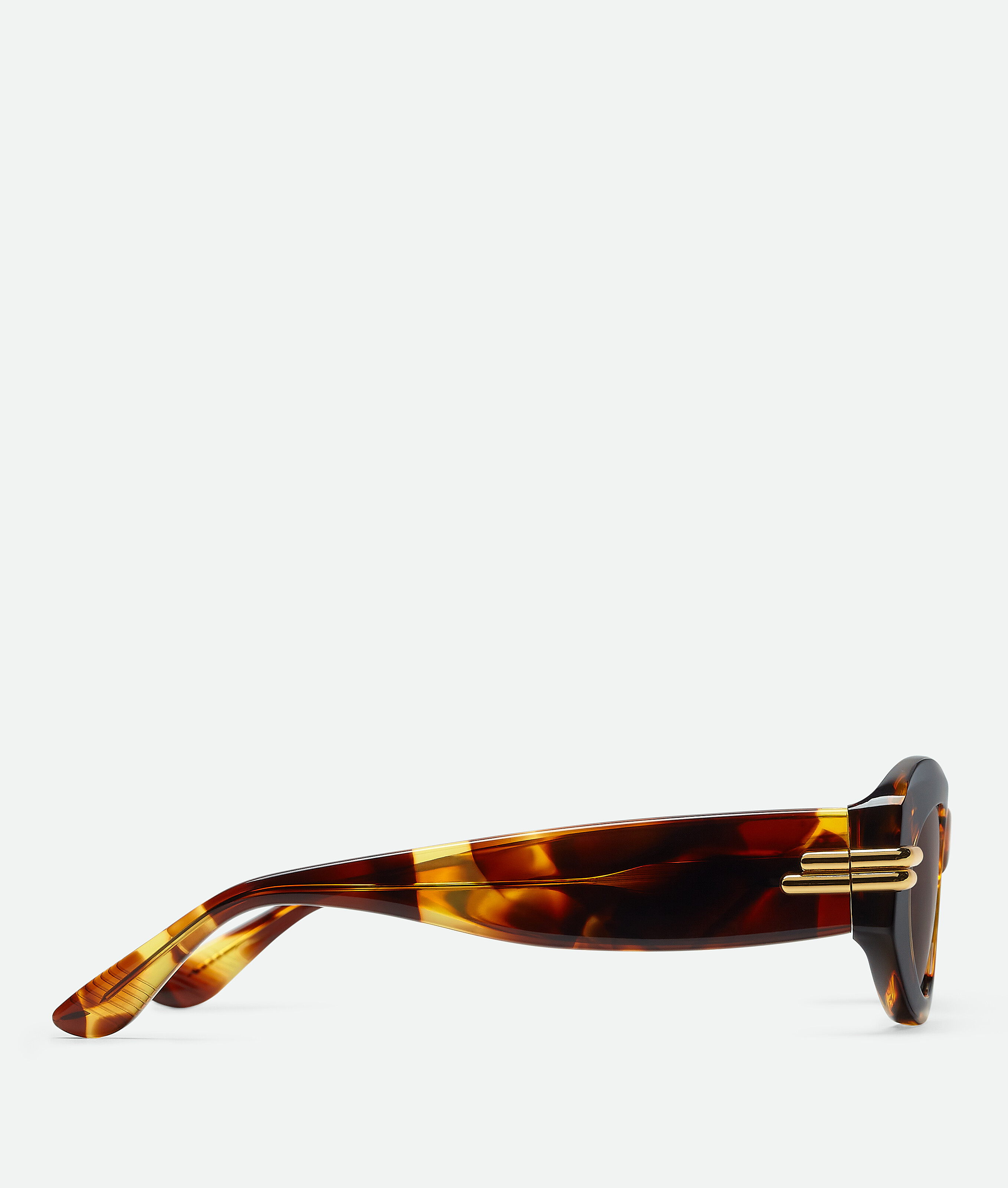 Bottega Veneta Ovale Mitre Sonnenbrille In Havana/brown