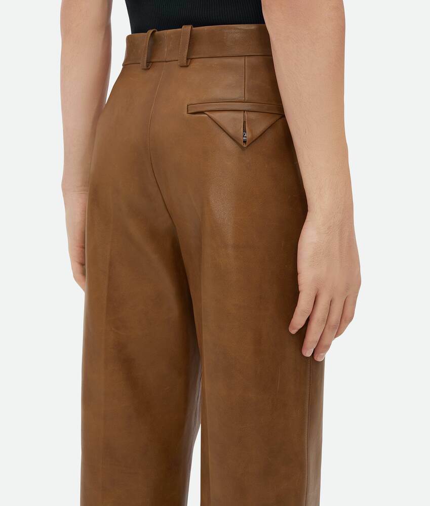 Display a large version of the product image 5 - Vintage-Effect Leather Trousers