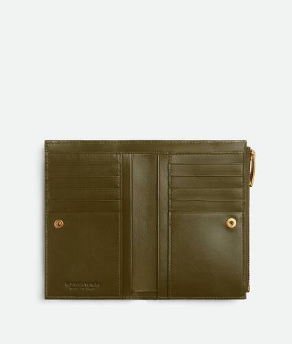 Medium Intrecciato Bi-Fold Zip Wallet