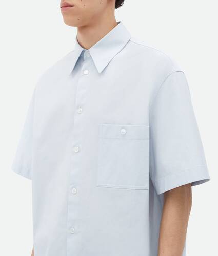 Short-Sleeved Cotton Canvas Shirt