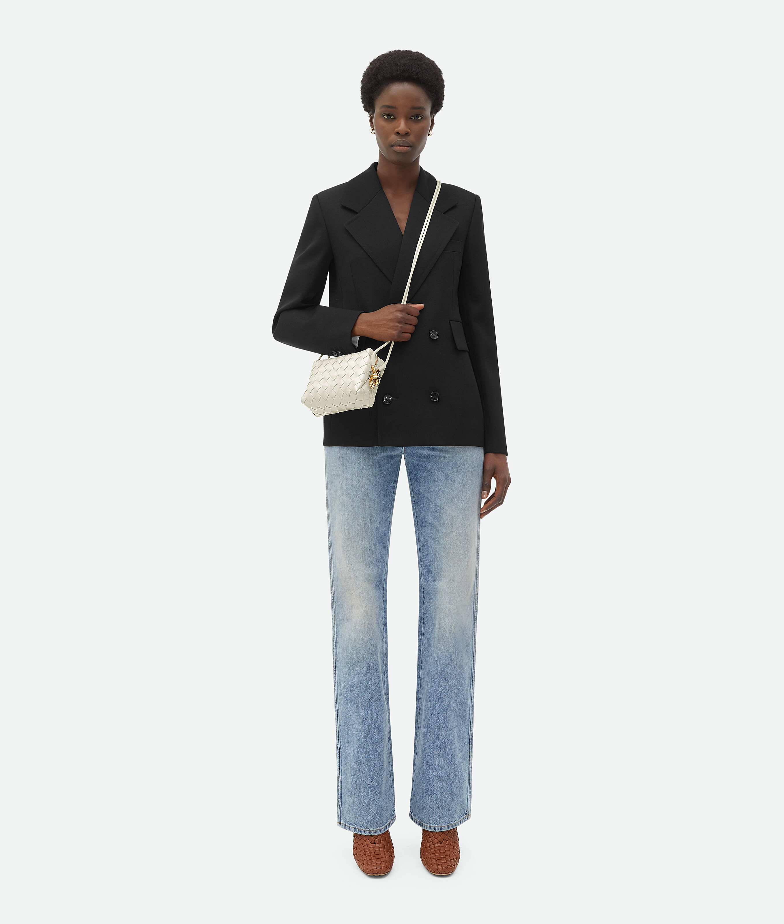 Bottega Veneta Mini Loop Metal Knots In Bone