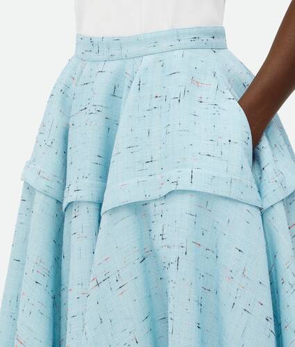 Textured Criss-Cross Viscose Silk Skirt