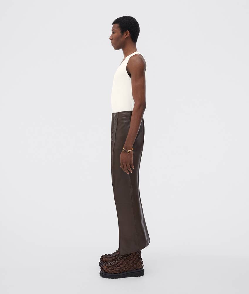 Display a large version of the product image 1 - Curved Shape Leather Trousers