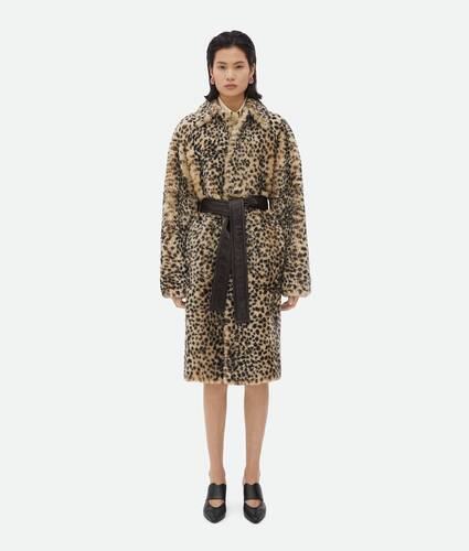 Leopard Print Shearling Coat