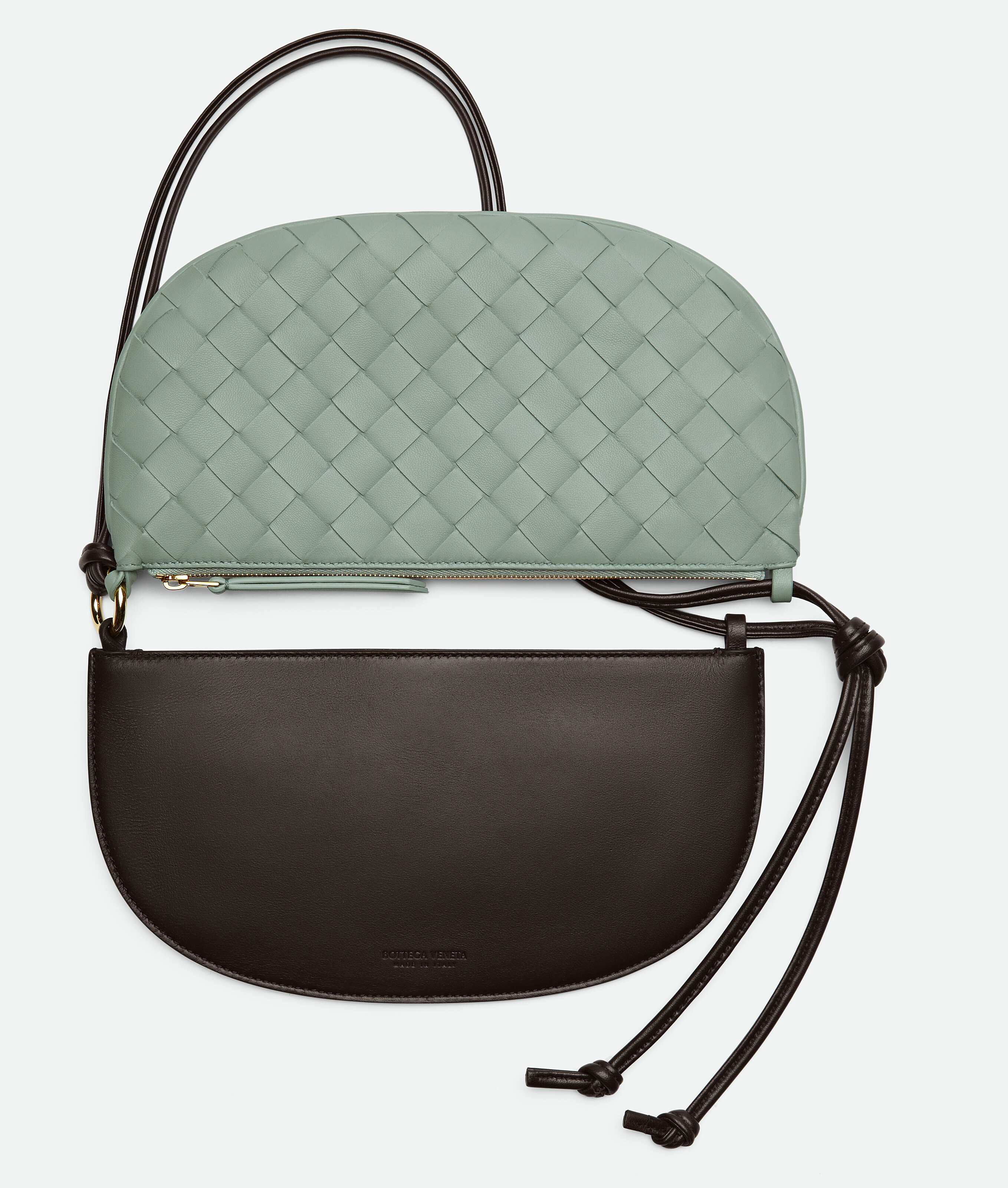 Shop Bottega Veneta Gemellini Pouch In New Sauge / Fondant