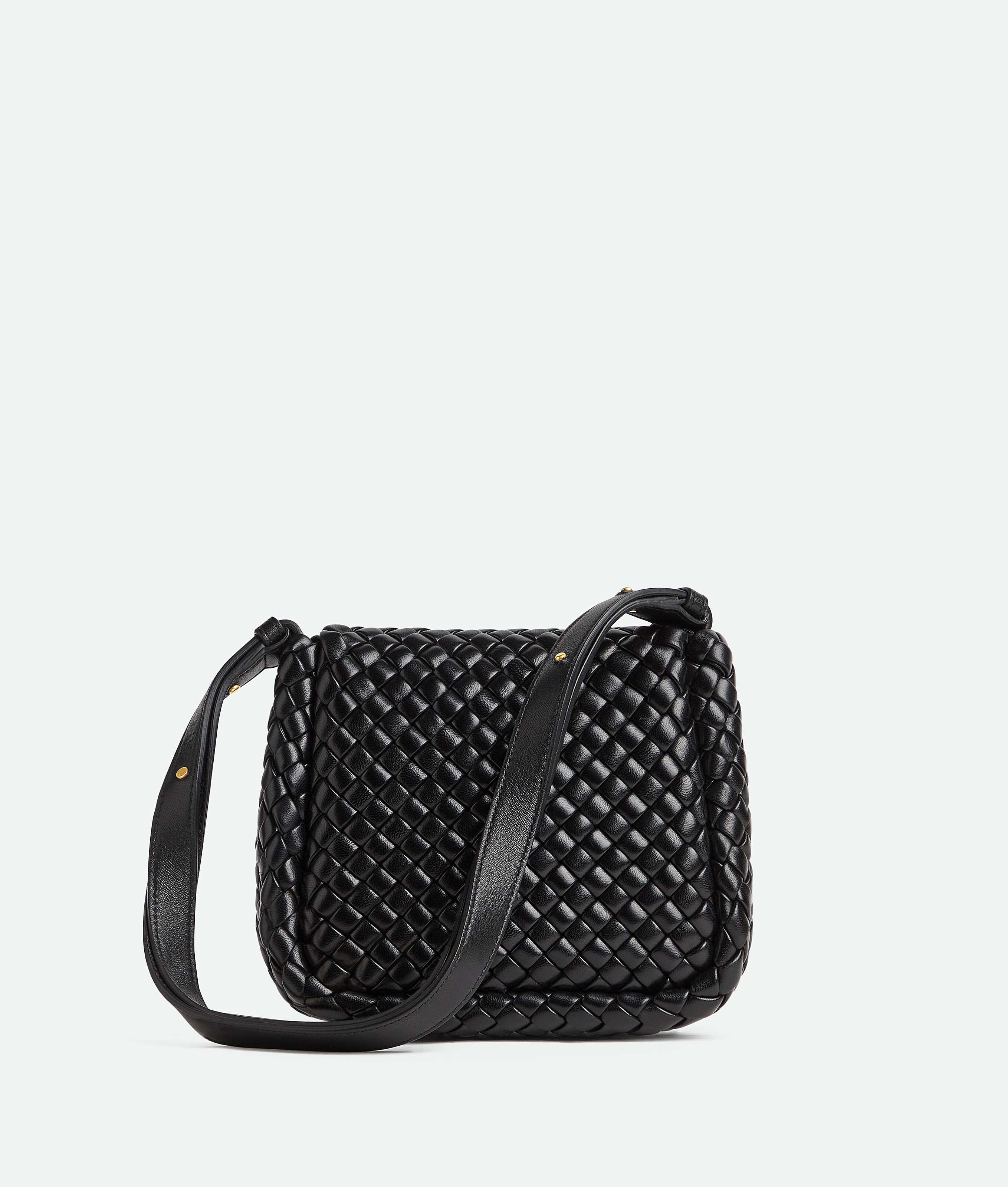 Shop Bottega Veneta Mini Cobble Shoulder Bag In Black