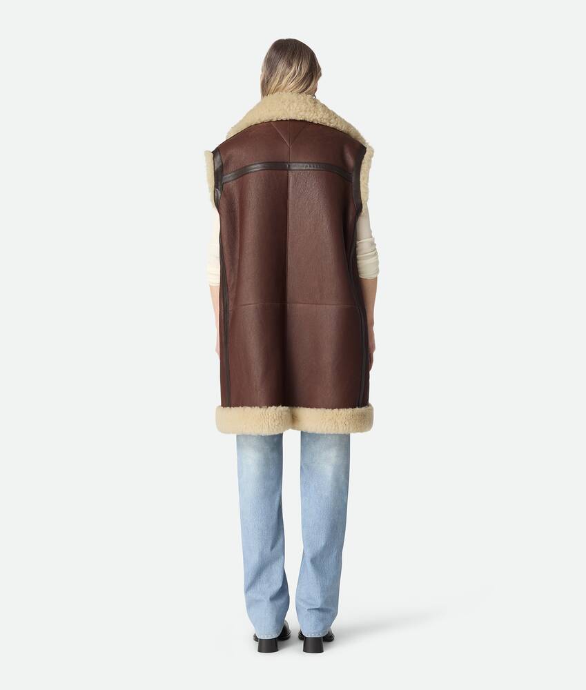 Display a large version of the product image 3 - Leather And Shearling Gilet