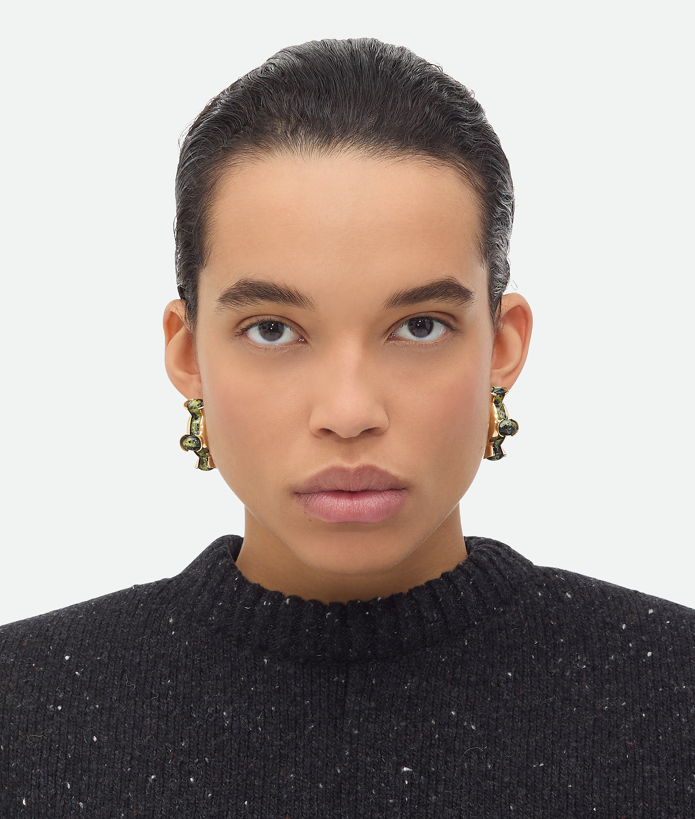 Bottega Veneta Ellipse Ceramic Earrings - Yellow/black/white - Woman