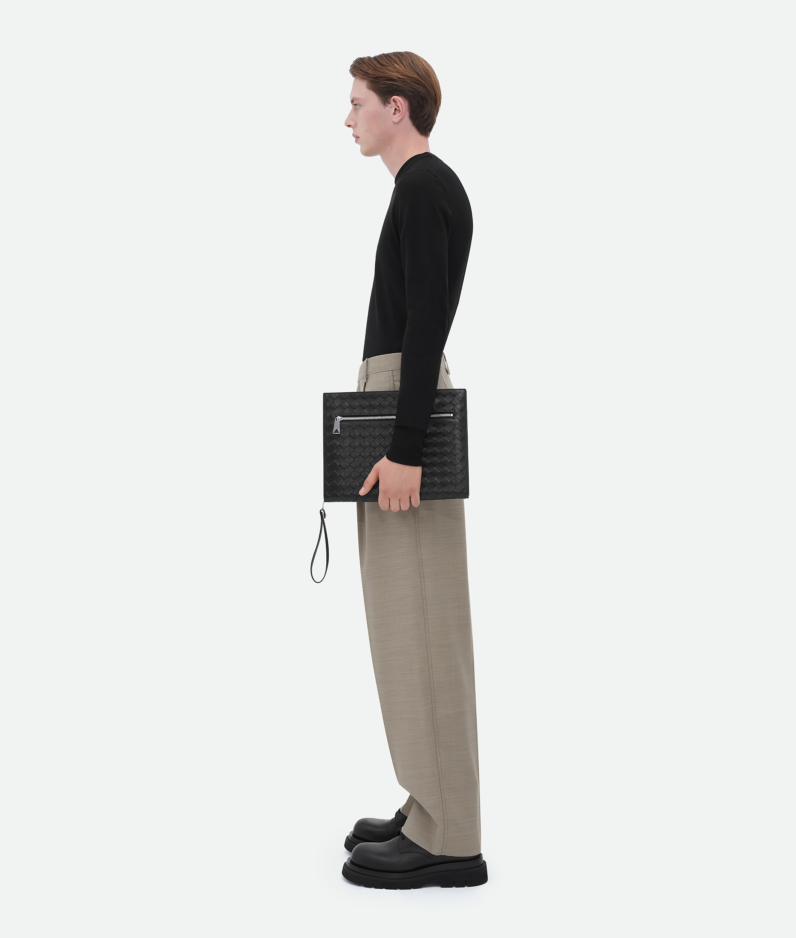 Bottega Veneta Porta Documenti Intrecciato Piccolo In Black