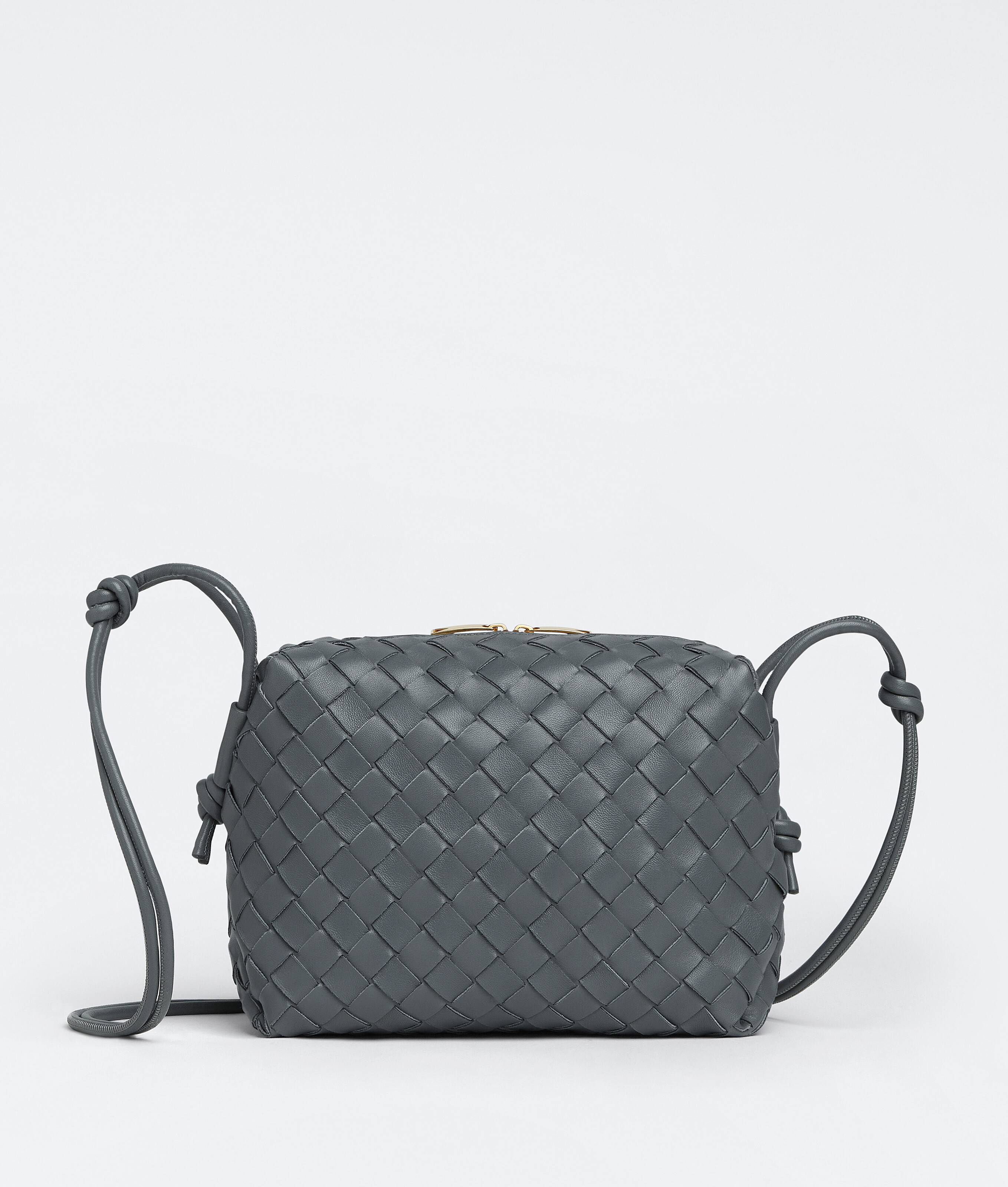 Bottega Veneta Women's Mini Loop Intrecciato Leather Camera Bag - Agate Grey One-Size