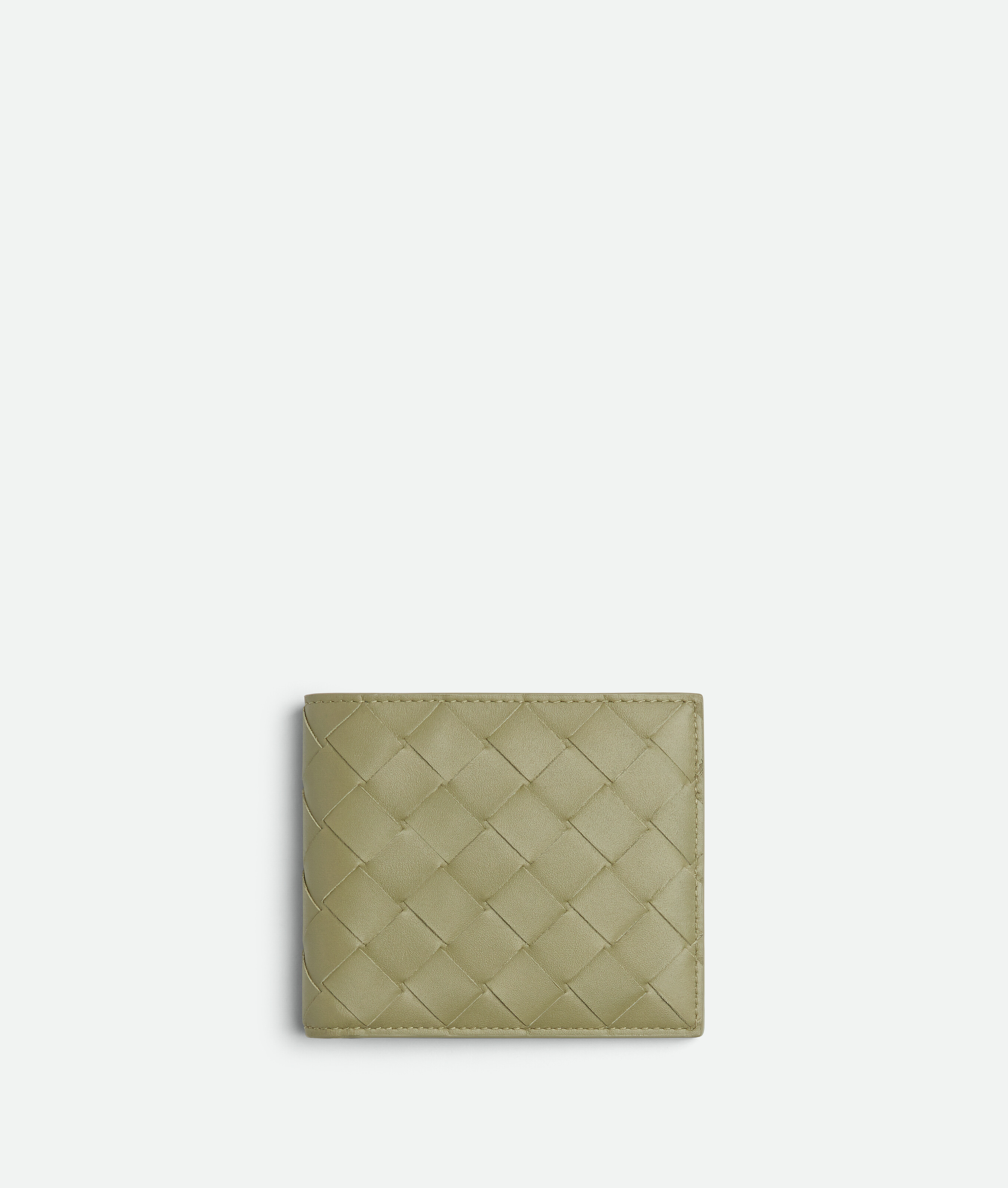 Bottega Veneta Intrecciato Bi-fold Wallet In Green