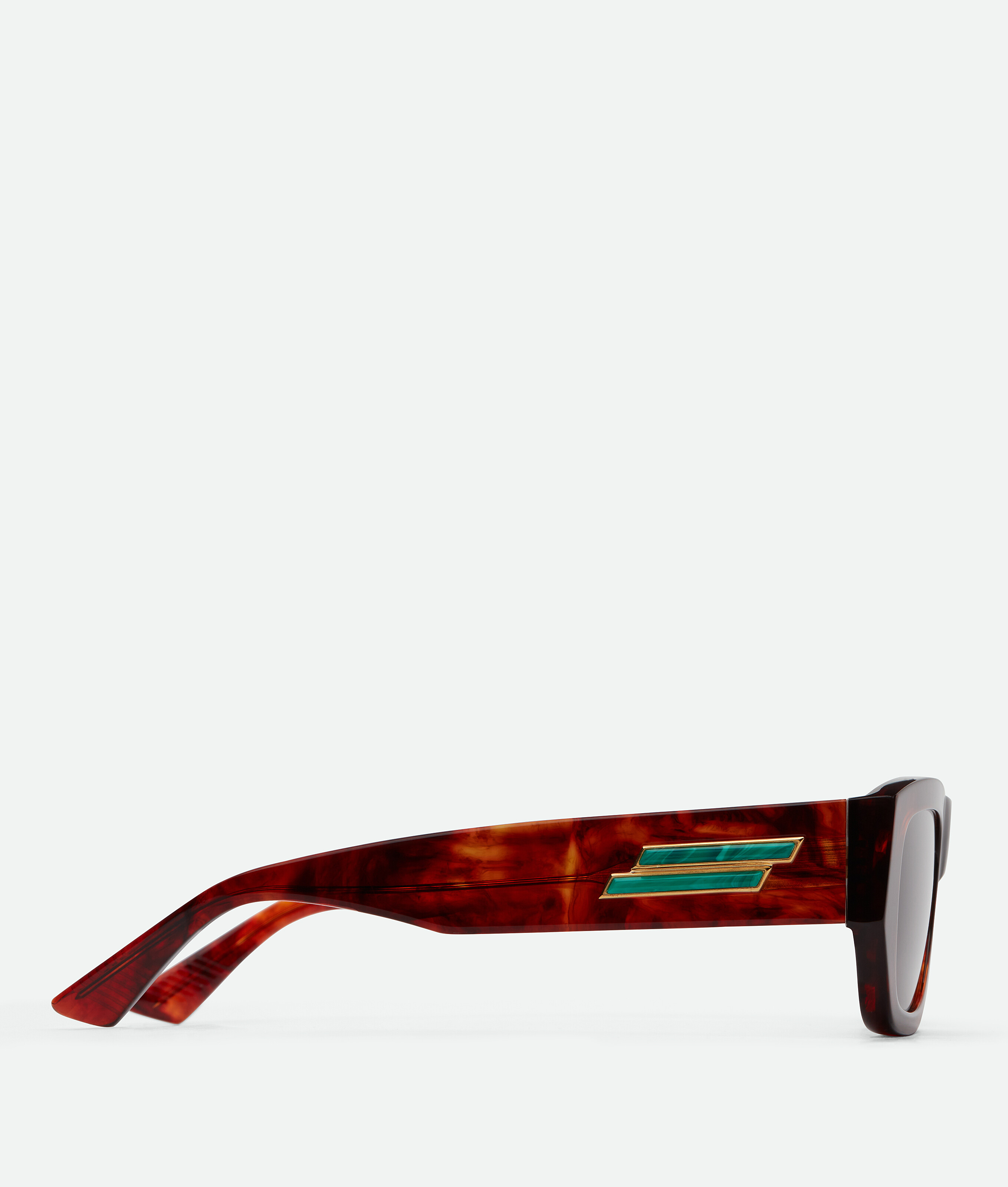 Shop Bottega Veneta Bolt Recycled Acetate Rectangular Sunglasses In Brown