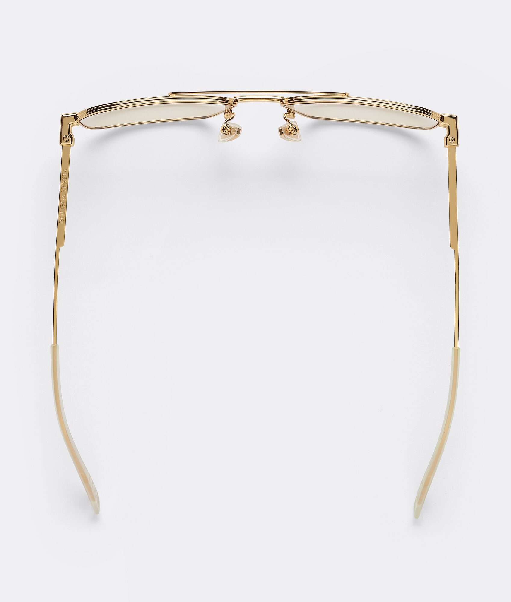 Bottega Bond Metal HalfRim Aviator Sunglasses in Brown. Shop online now.