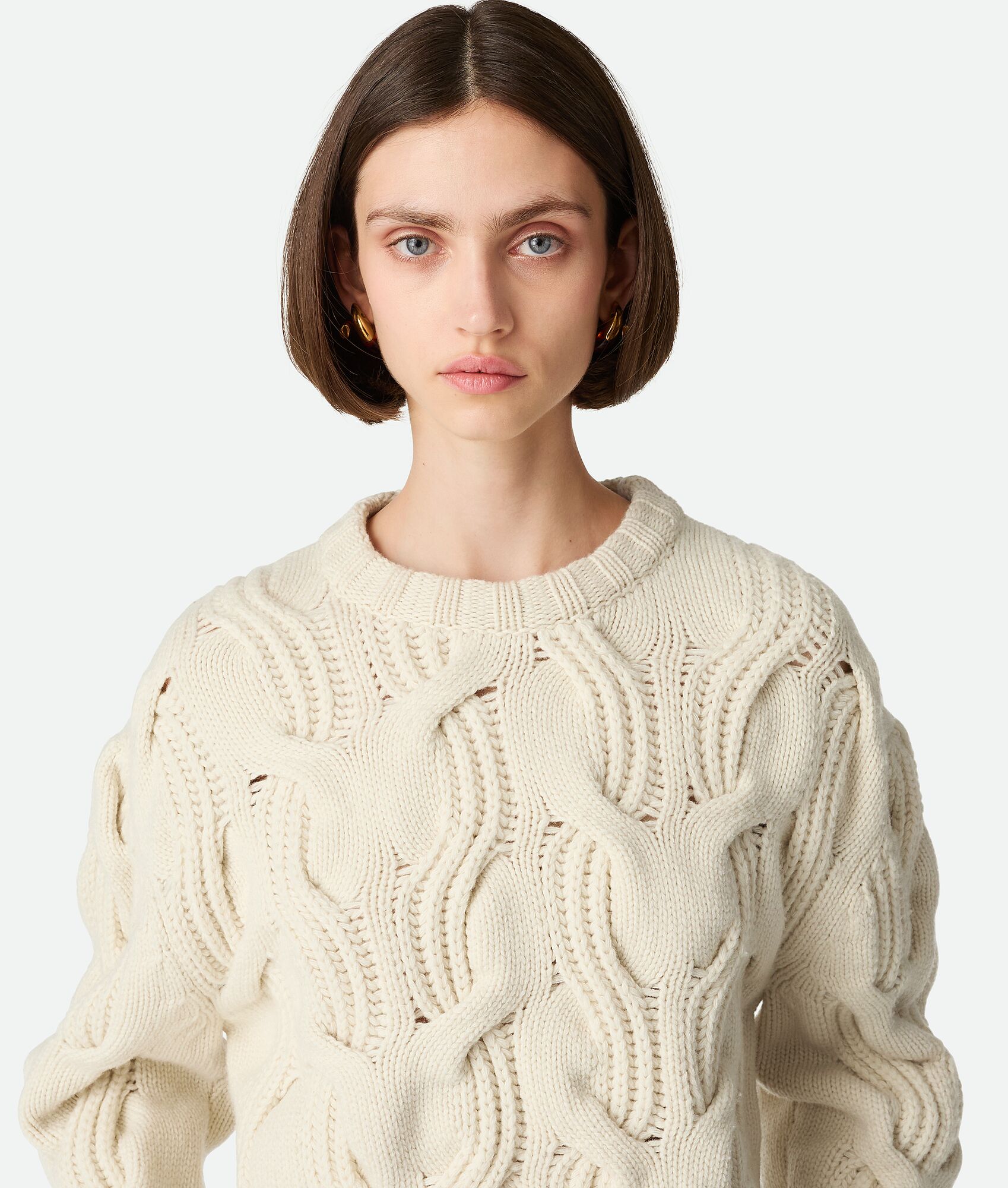 Women's Wool Sweater in String | Bottega Veneta US