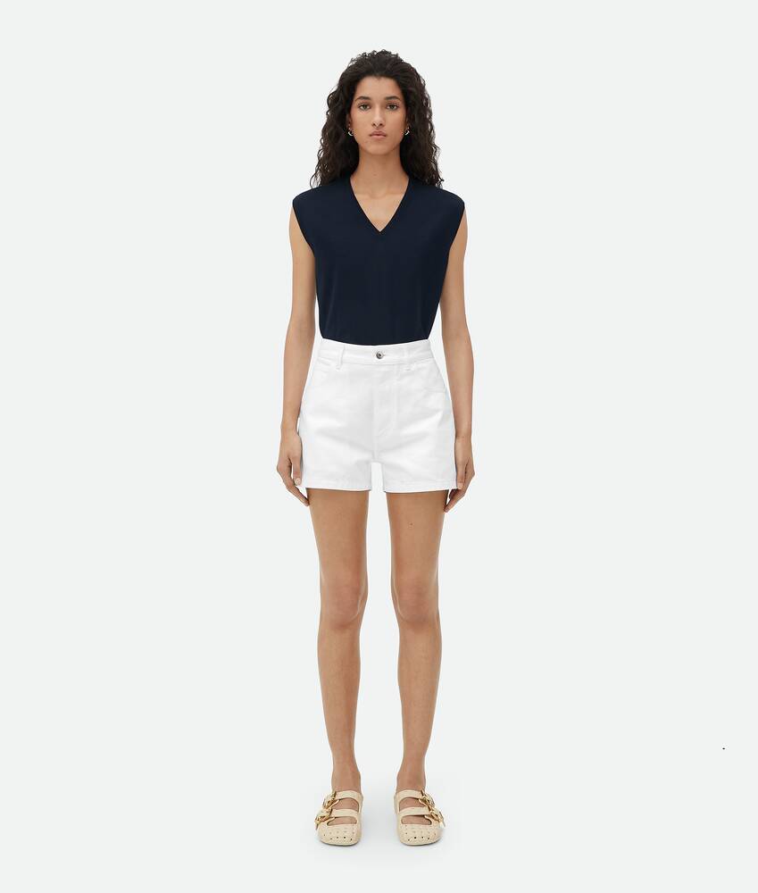 Display a large version of the product image 1 - White Denim Shorts