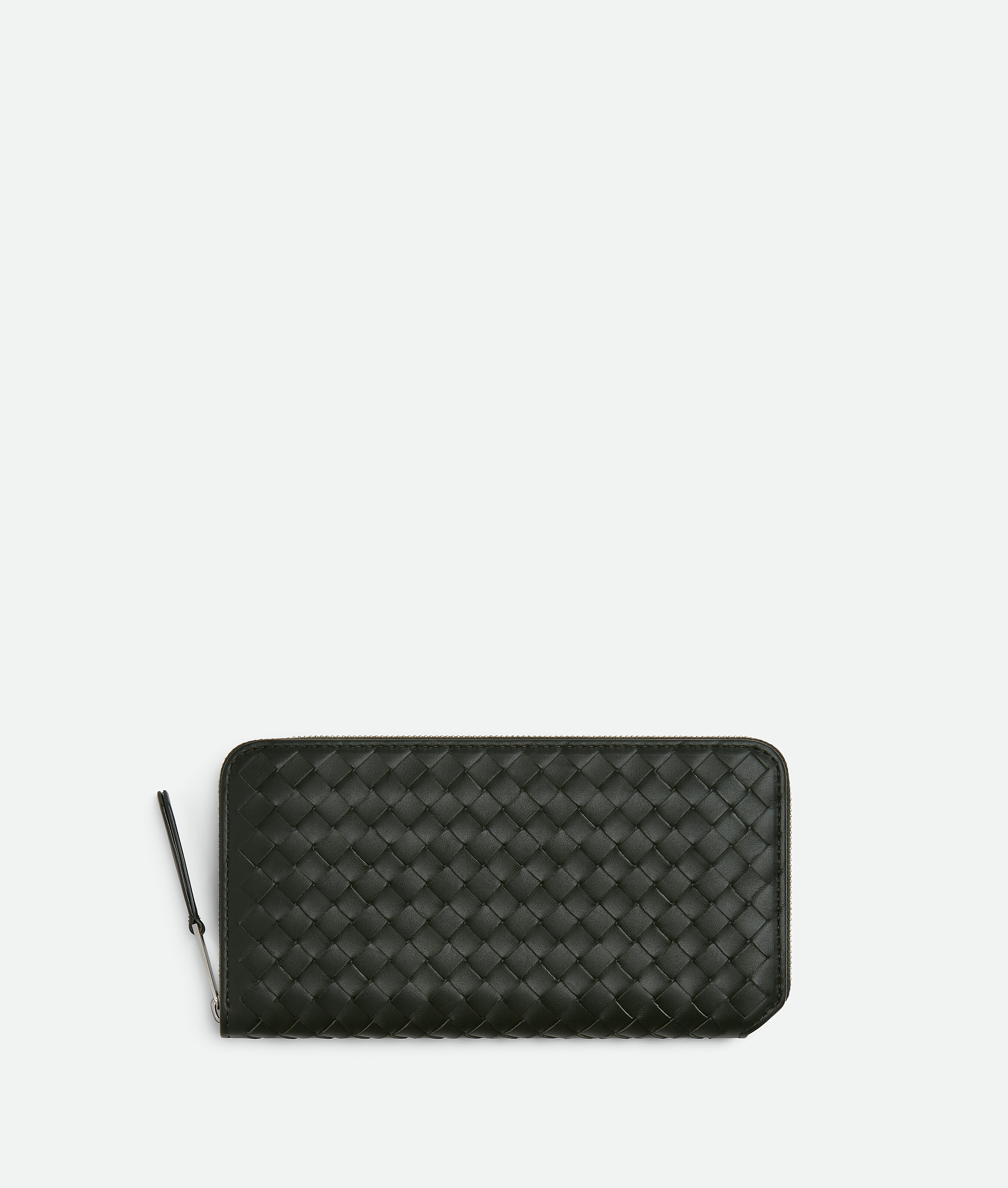 Bottega Veneta Intrecciato Piccolo Zip Around Wallet - Dark Green - Man