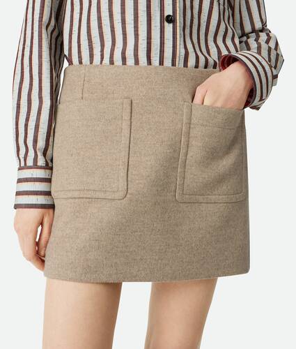 ミニスカート BOTTEGA VENETA BV Struct Skirt Mn Ld51 BOTTEGA VENETA Intrecciato Leather Mini Skirt in Green