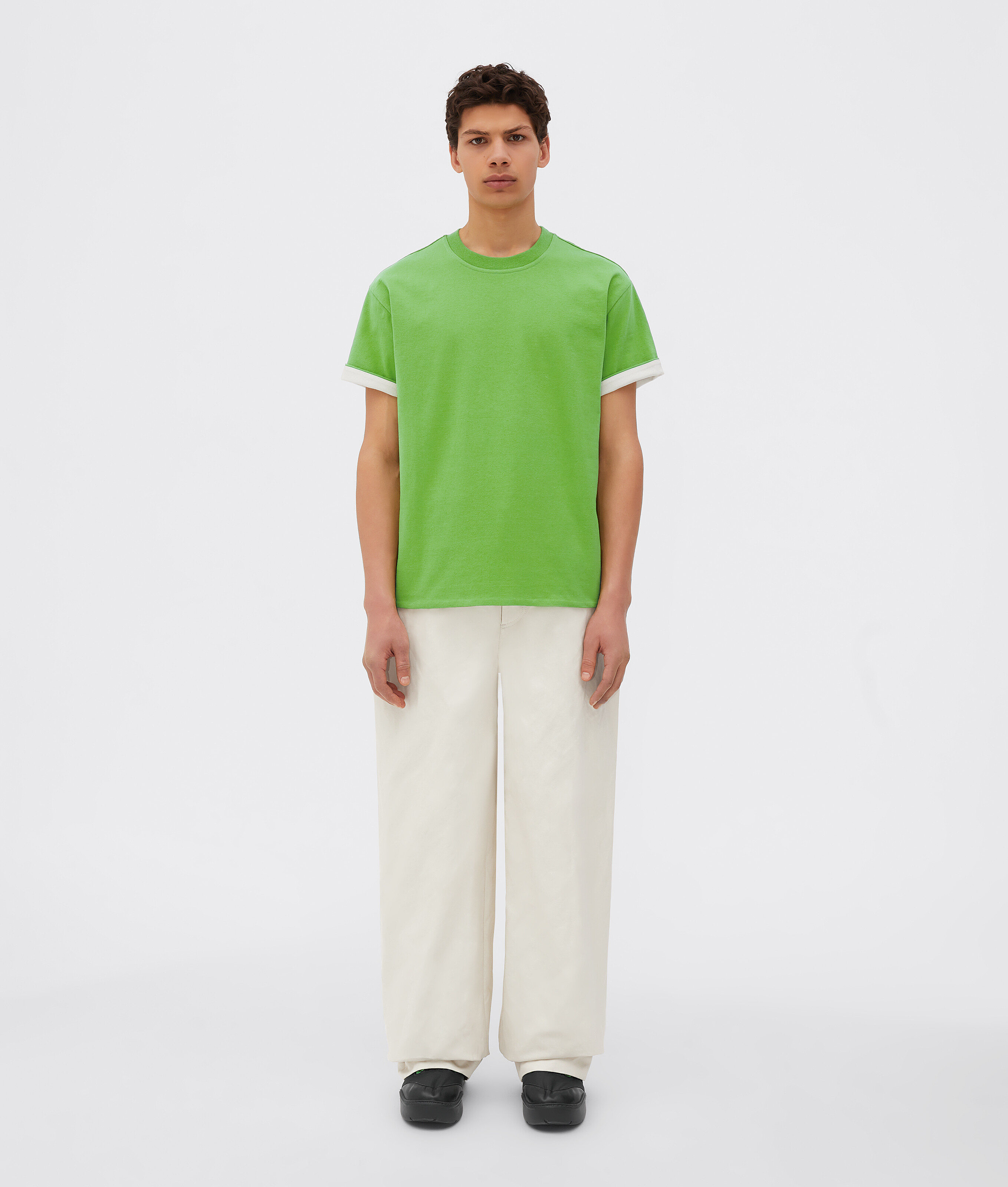 Bottega Men's T-Shirt Acid Green / White. Shop online