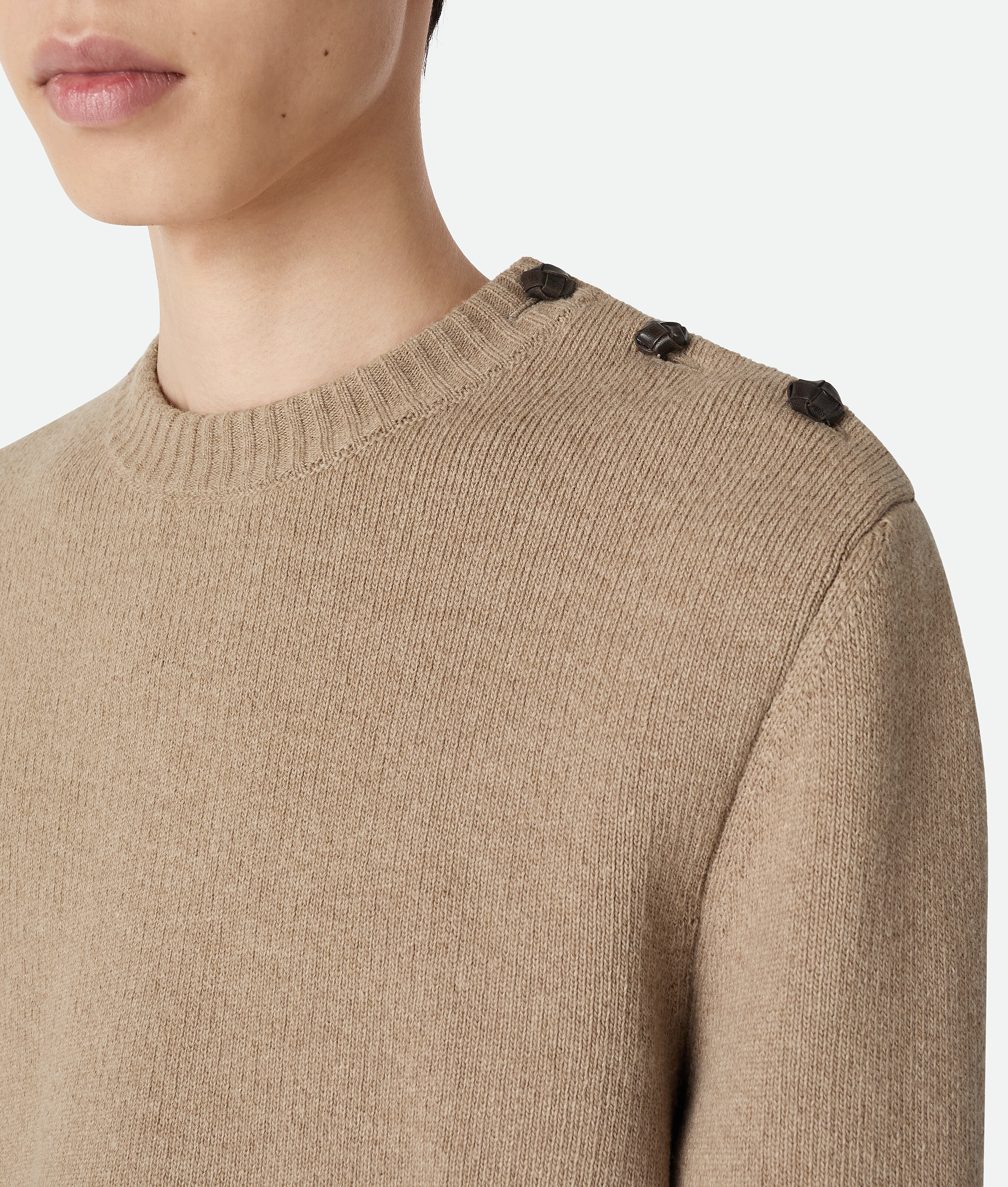 Bottega Veneta Pull En Laine Compacte In Brown