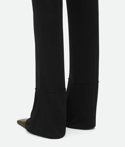 Matt Viscose Jersey Flared Trousers