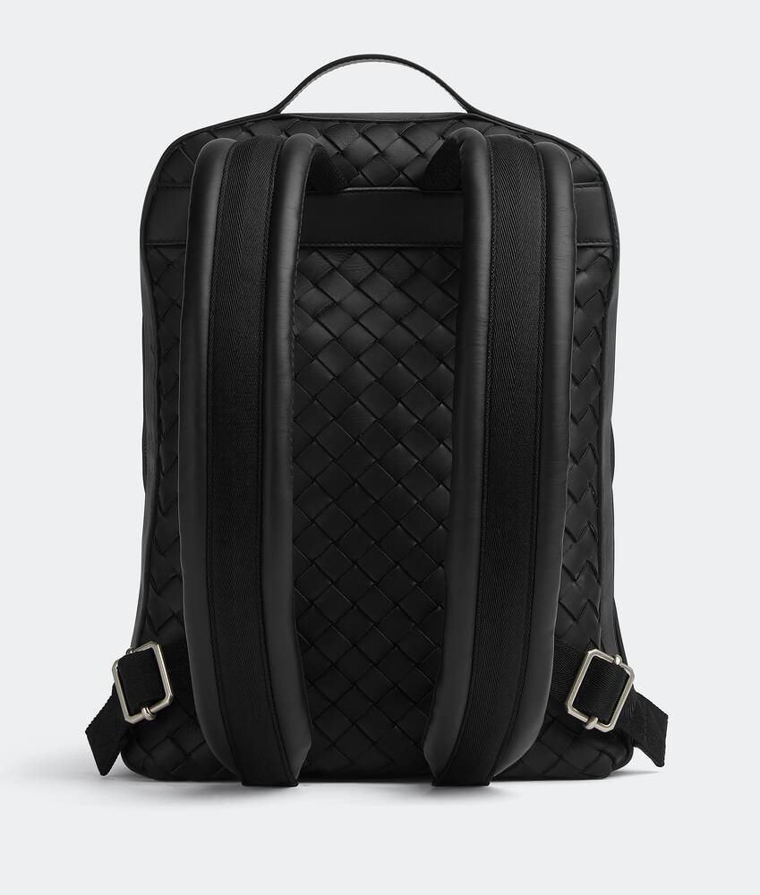 BOTTEGA VENETA Bottega Veneta intrecciato rucksack daypack 653118 calf  leather black silver hardware backpack can store electronic devices such as  tablets and laptops