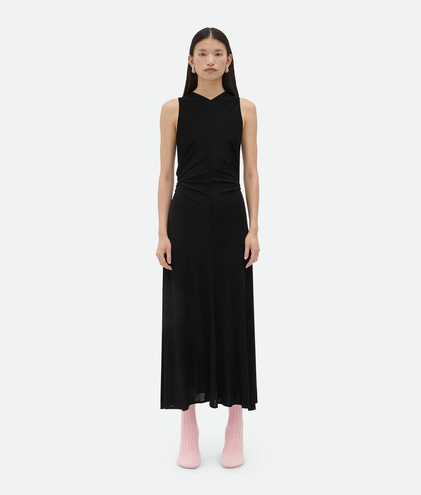 Display a large version of the product image 1 - Viscose Jersey Long Dress With Knot Ring