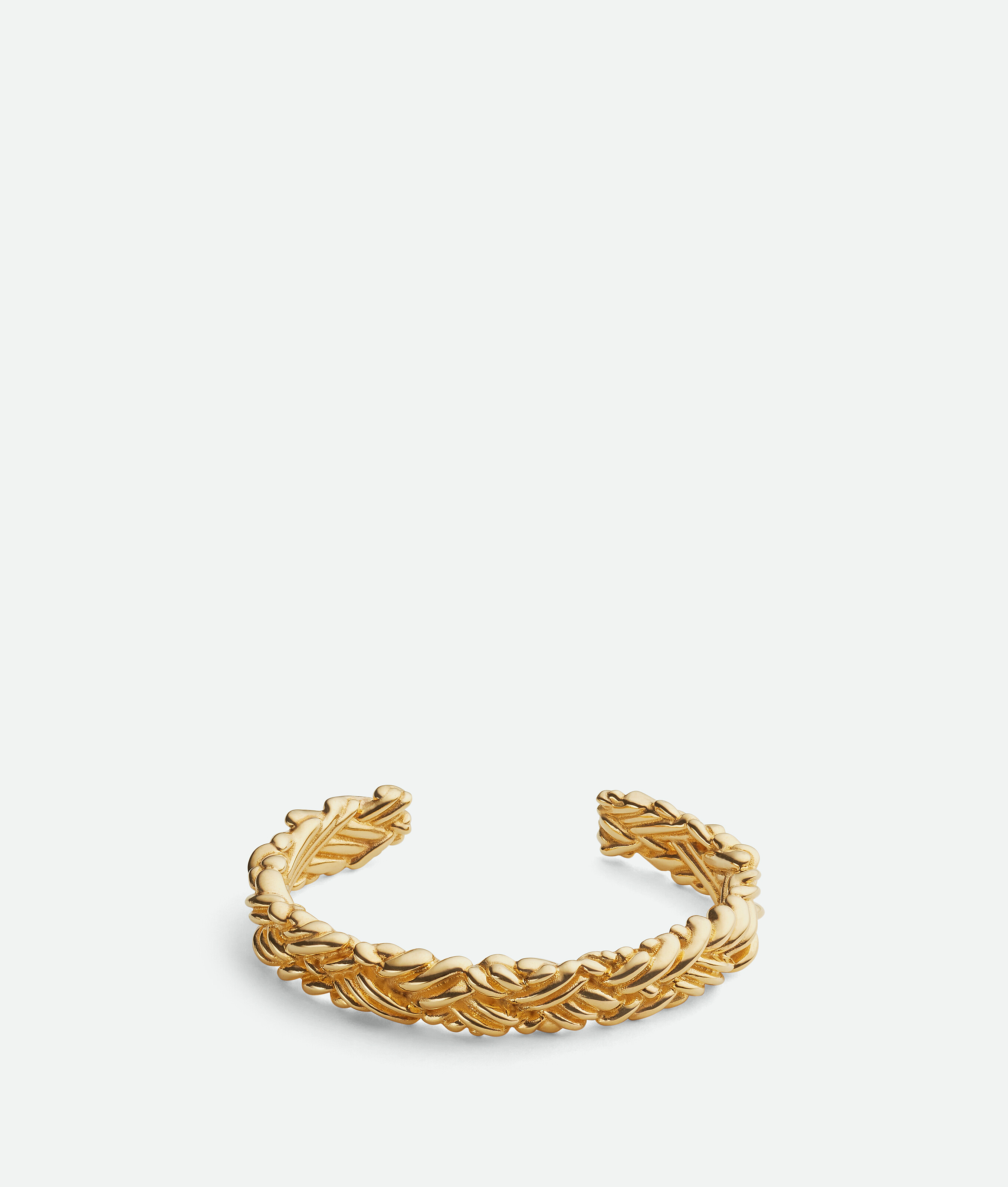 Bottega Veneta Intreccio Thin Cuff Bracelet In Yellow Gold