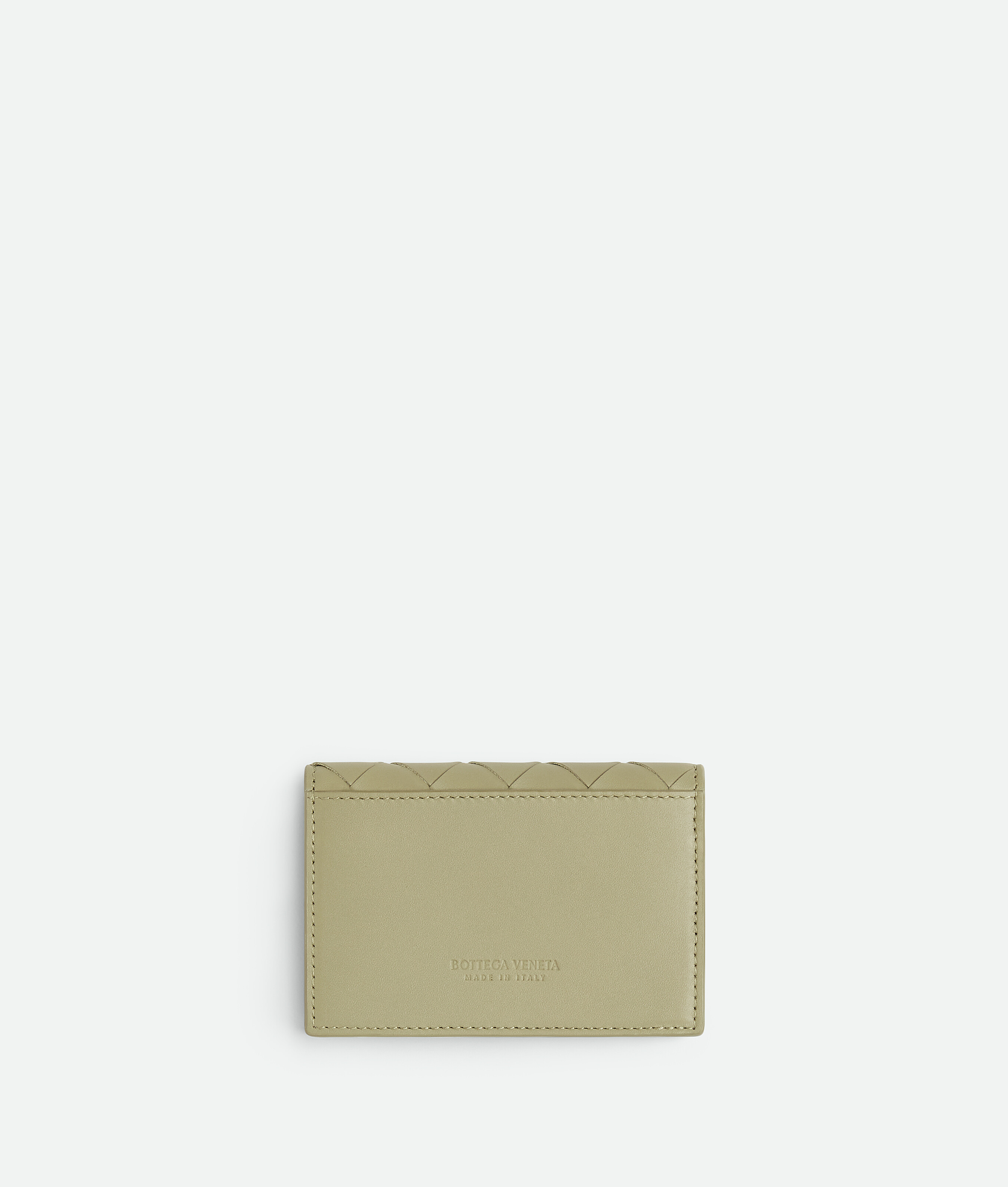 Shop Bottega Veneta Intrecciato Business Card Case In Green